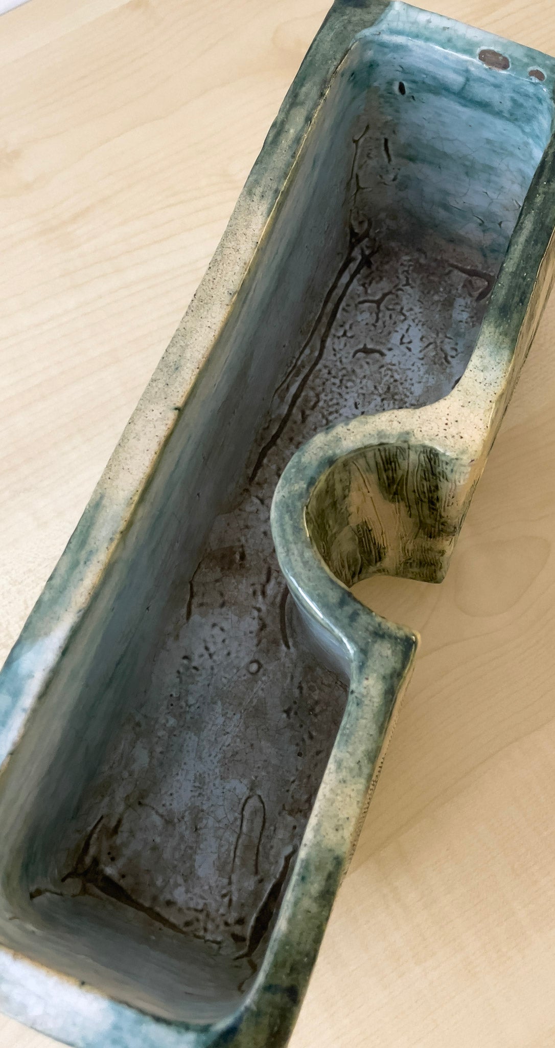 Unknown Artist, Untitled (Green and Beige Rectangular Vase), Undated