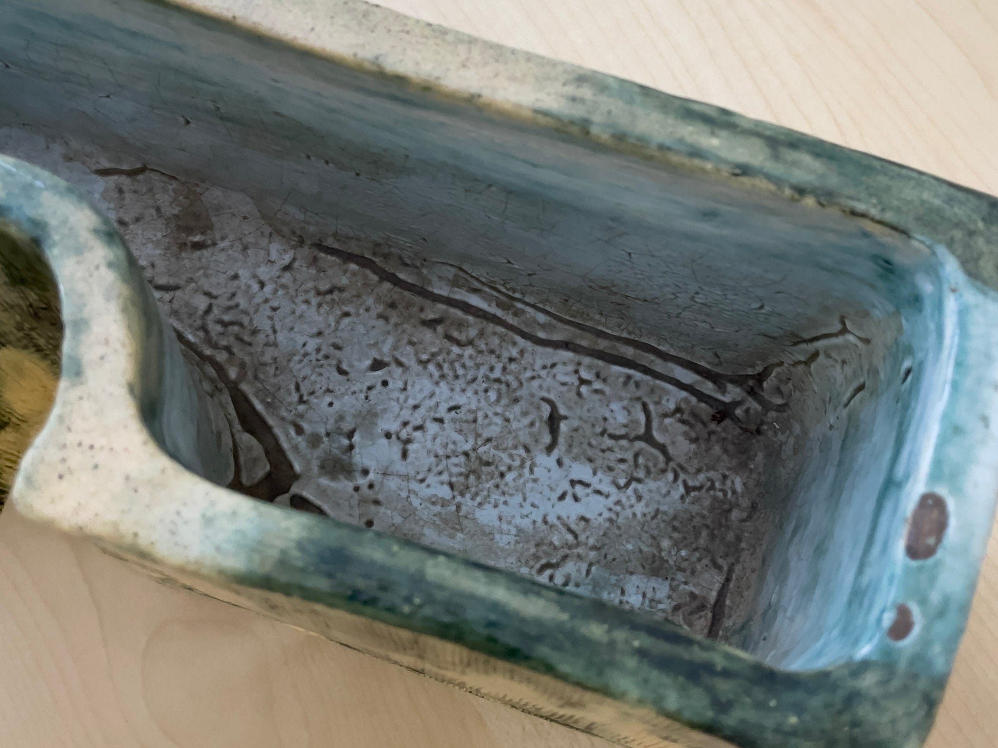 Unknown Artist, Untitled (Green and Beige Rectangular Vase), Undated