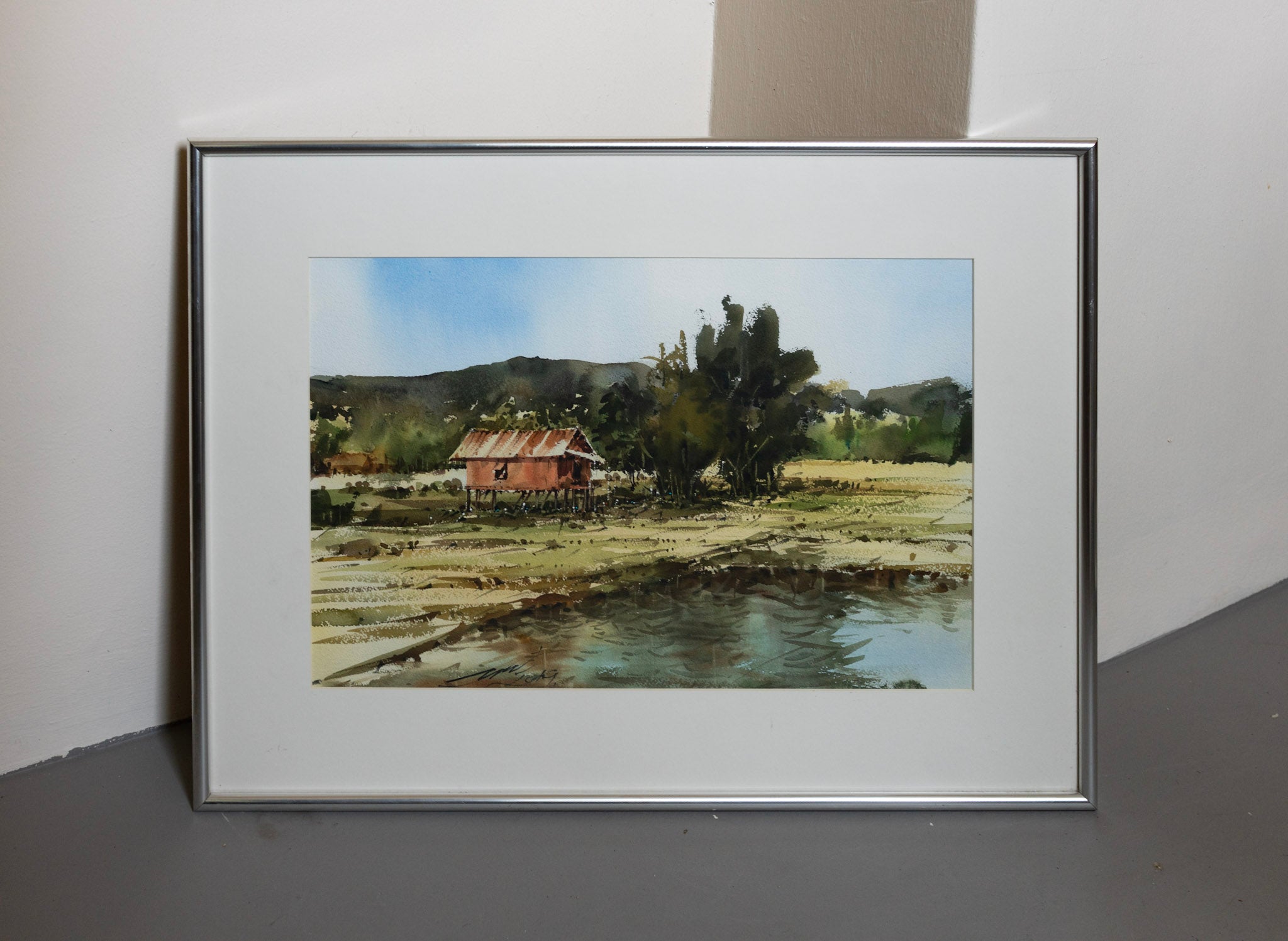 Thaworn Merurat, Untitled (House by the Pond), 2019