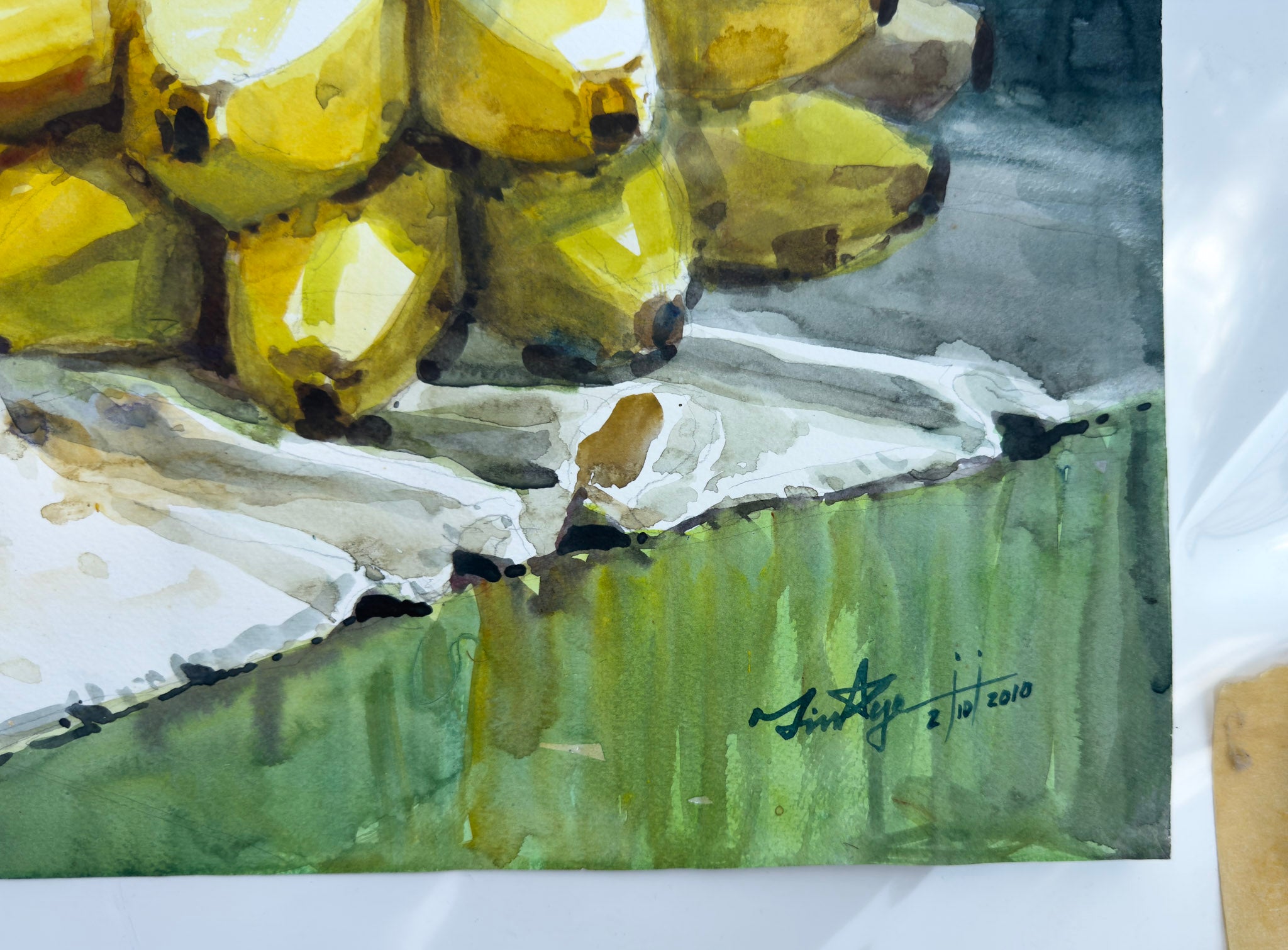 U Tin Aye, Untitled (Still Life with Fruits and Flowers), 2010