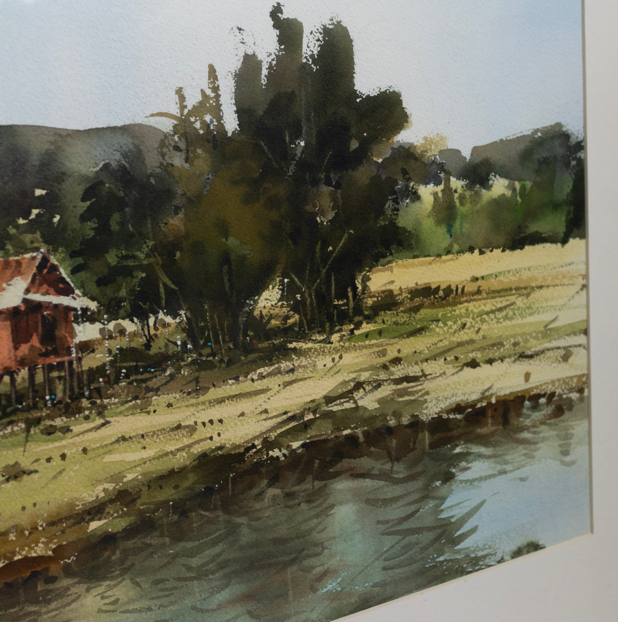 Thaworn Merurat, Untitled (House by the Pond), 2019