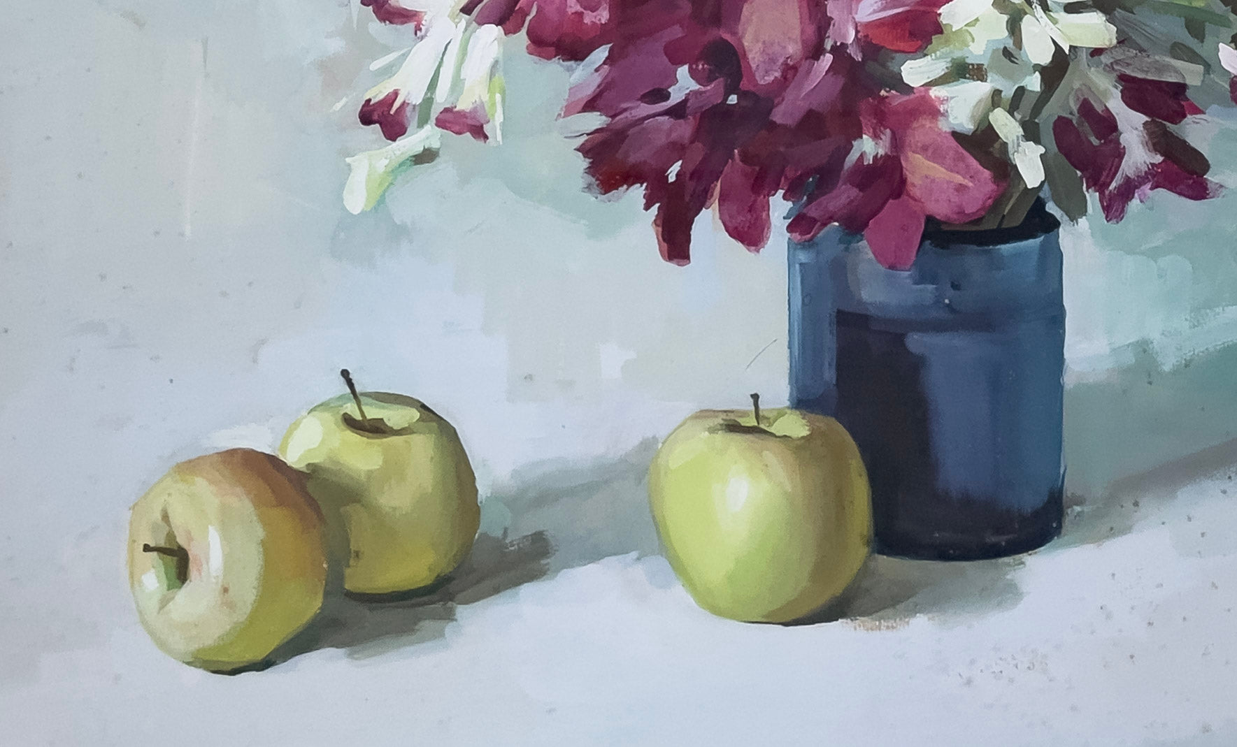 吴敏, Untitled (Still Life with Vase of Flowers and Apples), 1989