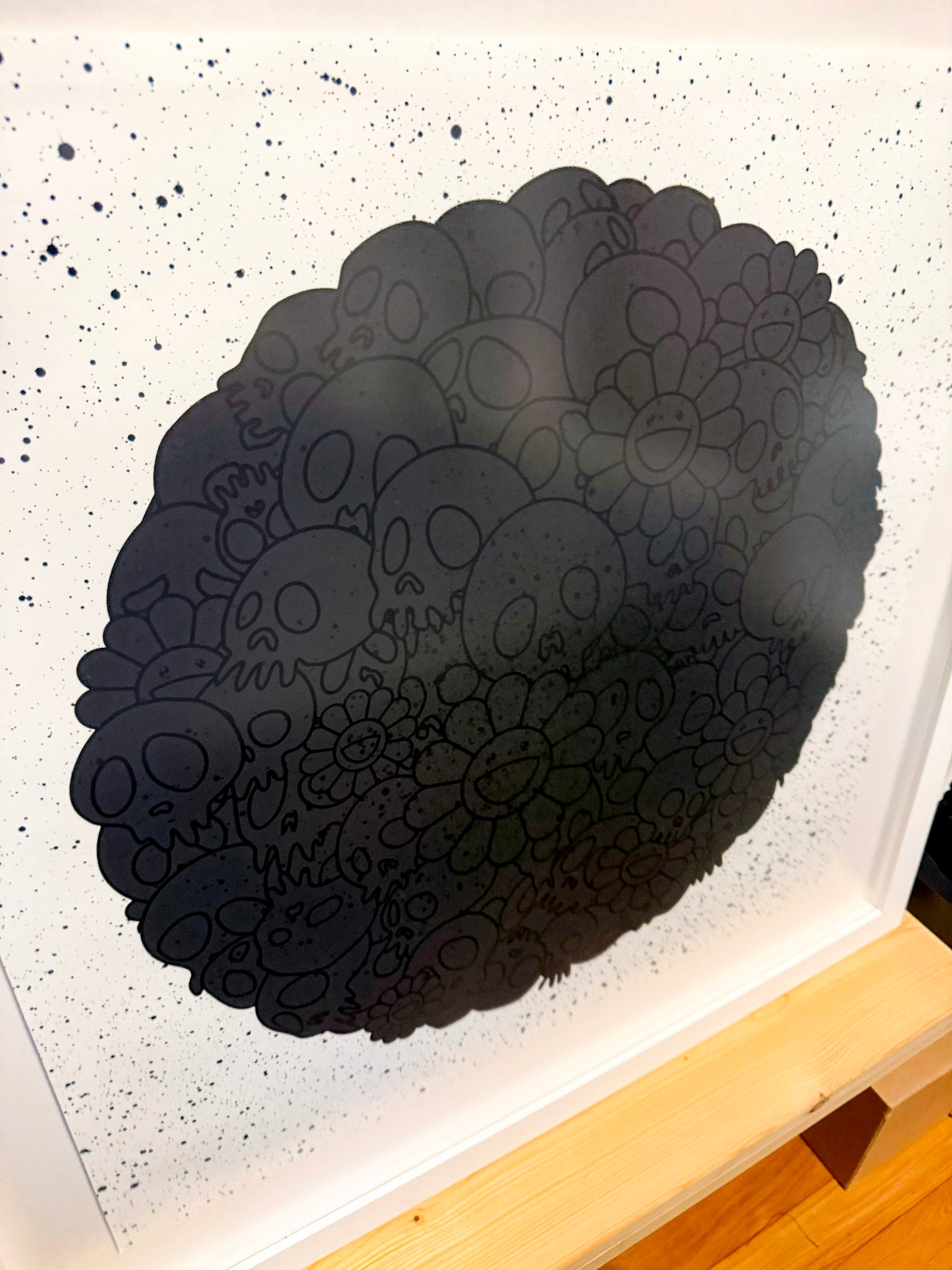 Takashi Murakami, Black Lives Matter (Round with Skulls and Flowers), 2020