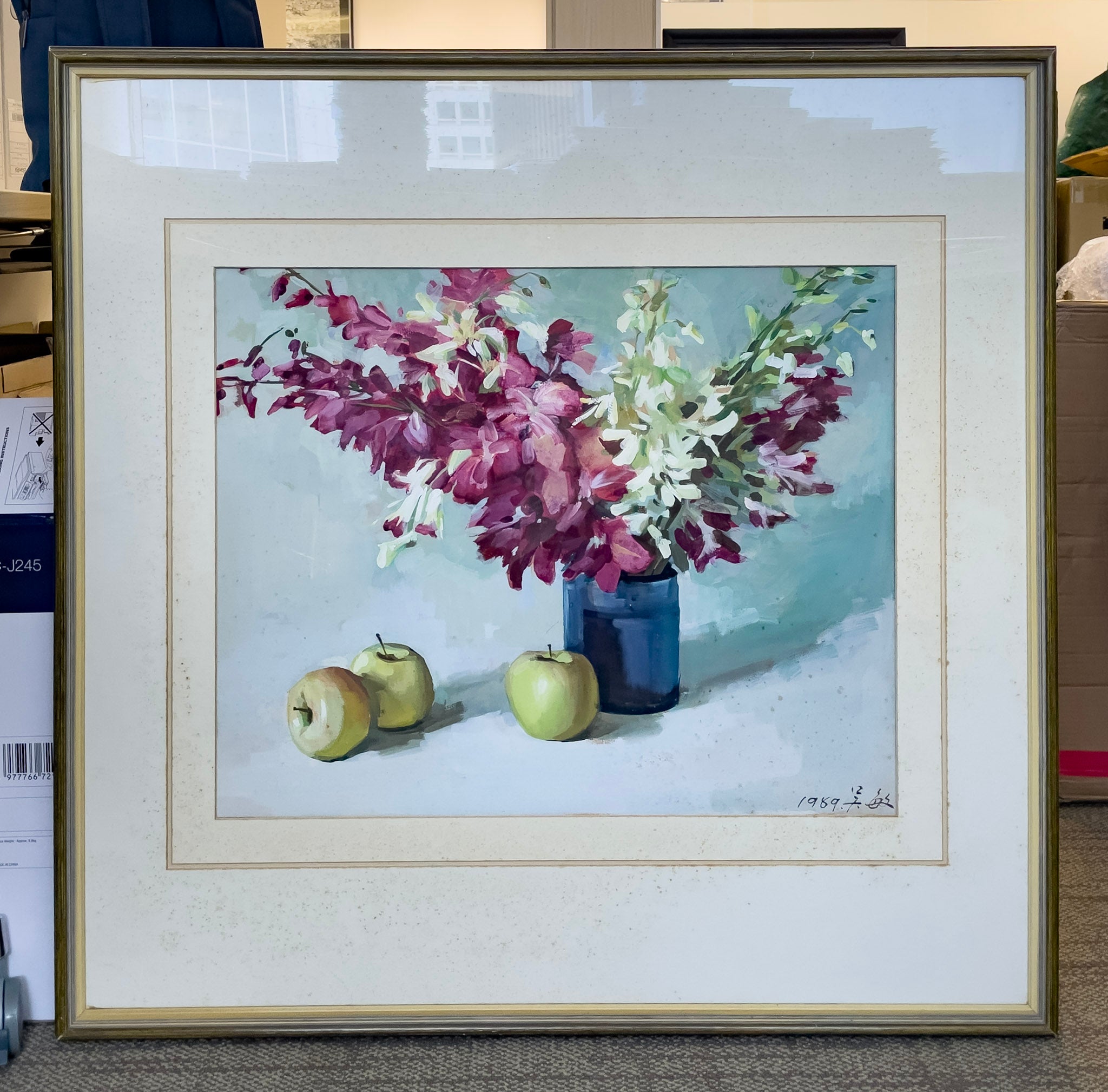 吴敏, Untitled (Still Life with Vase of Flowers and Apples), 1989