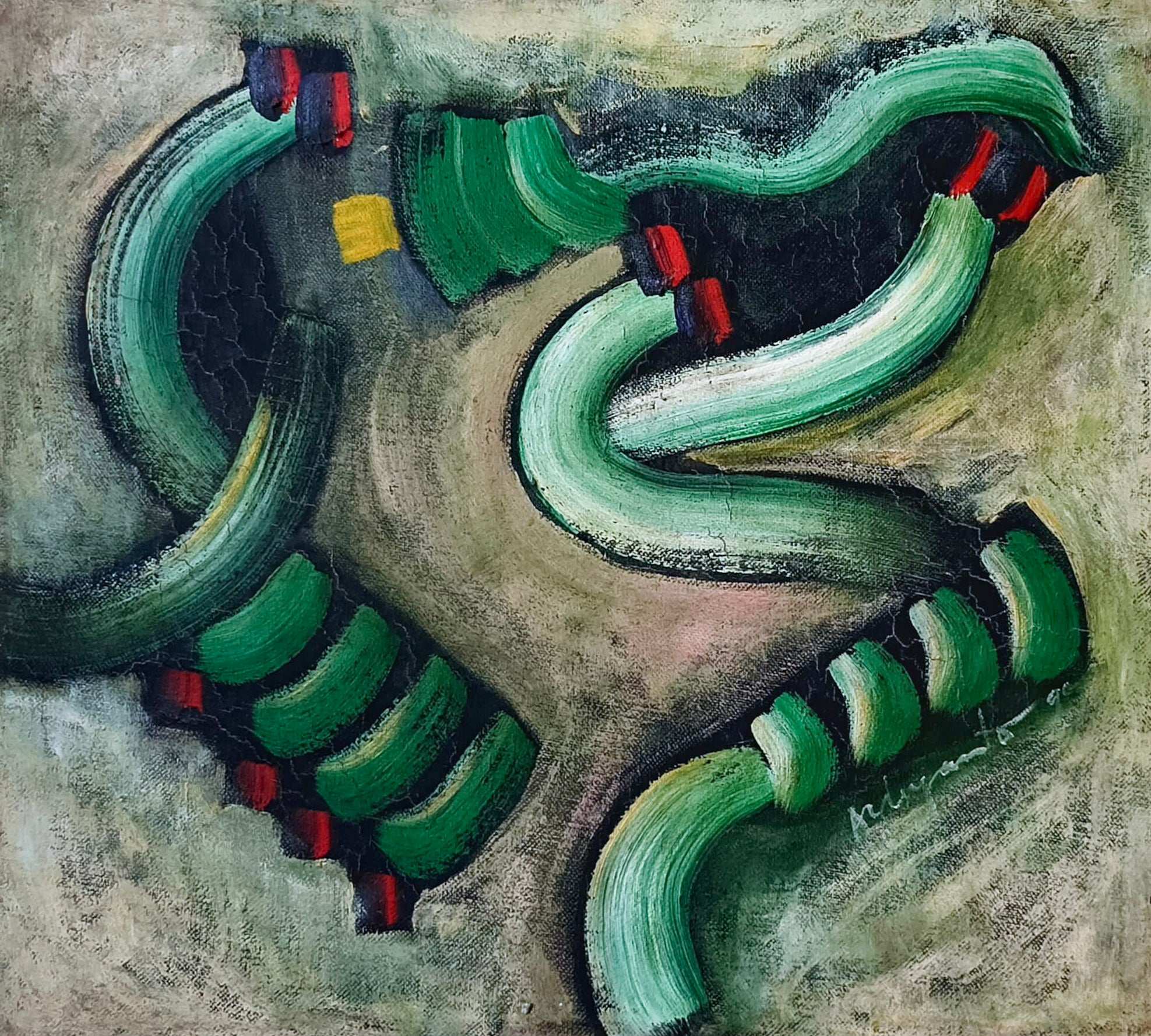 Ardiyanto Pranata, Untitled (Green Coils), 1990