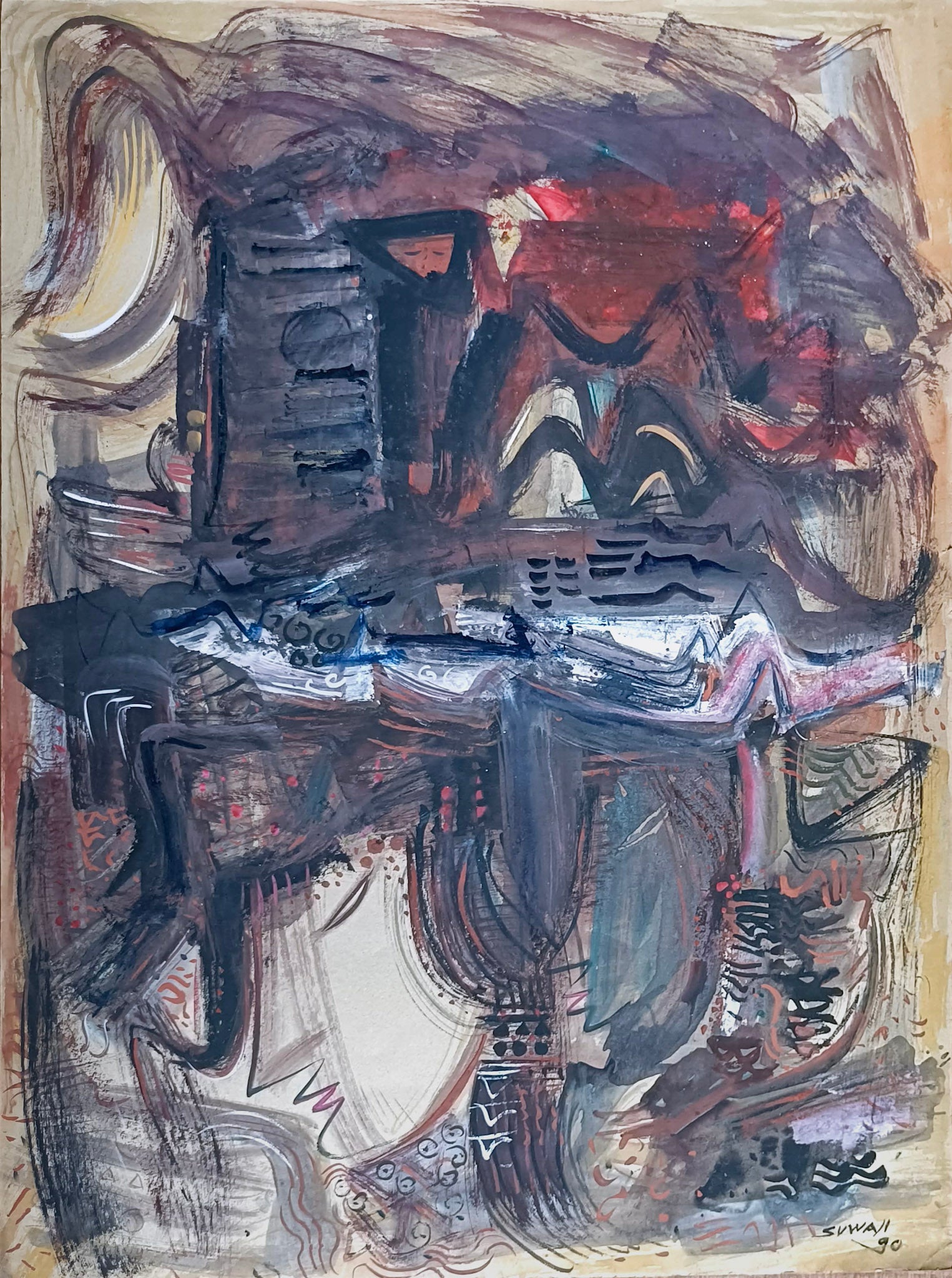 Suwaji, Untitled (Abstract I), 1990