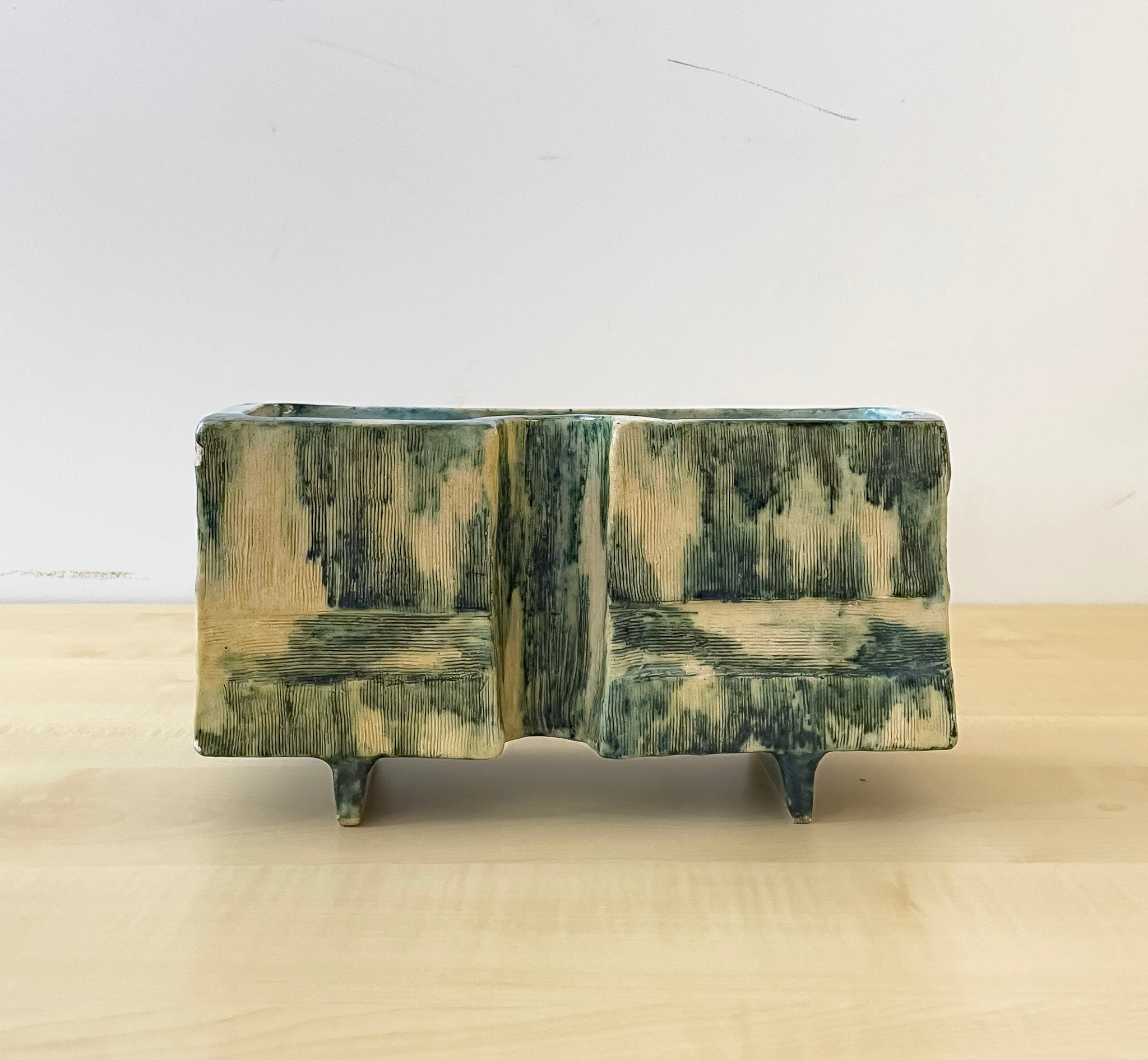 Unknown Artist, Untitled (Green and Beige Rectangular Vase), Undated