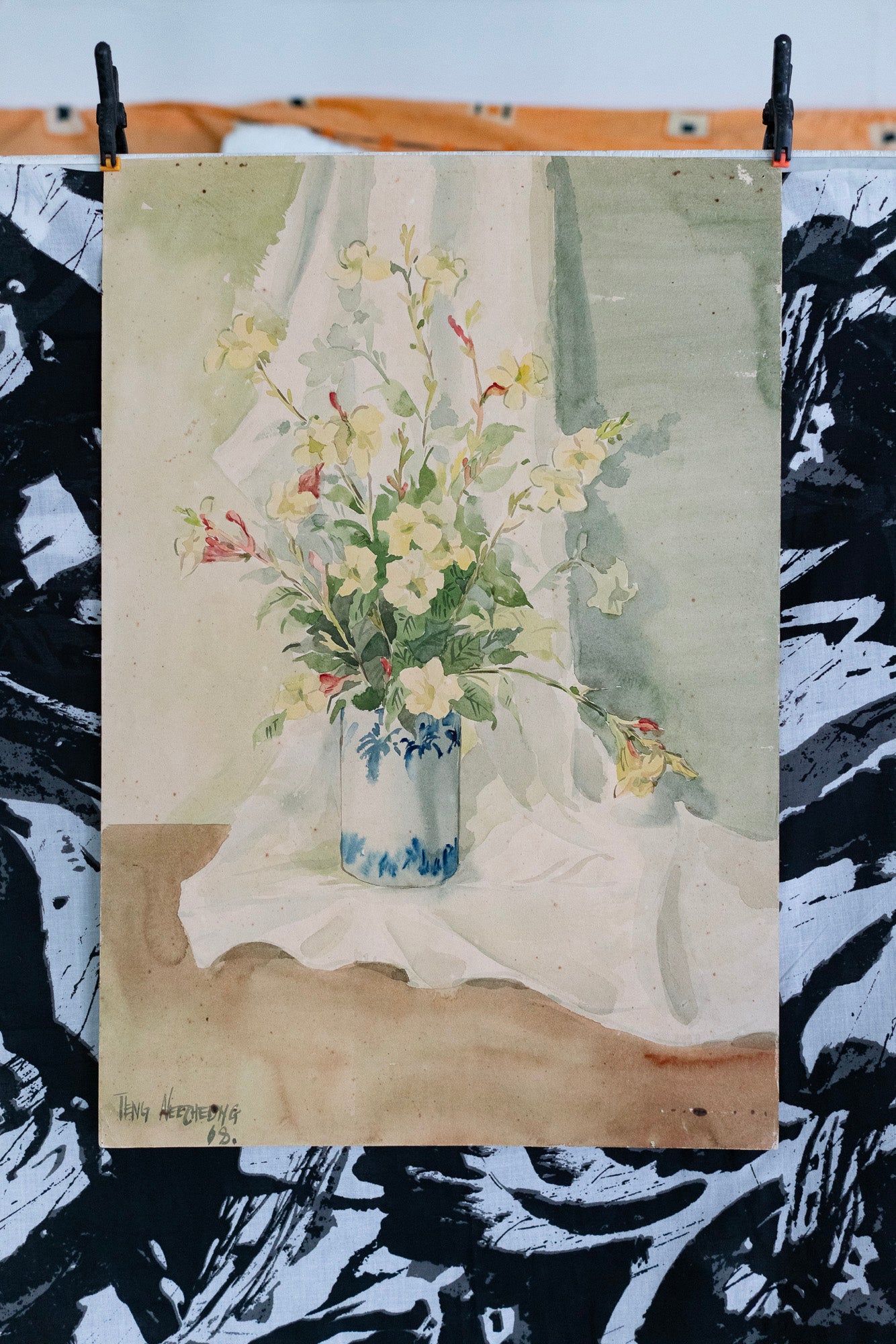 Teng Nee Cheong, Still Life with an Oriental Blue and White Vase, 1968