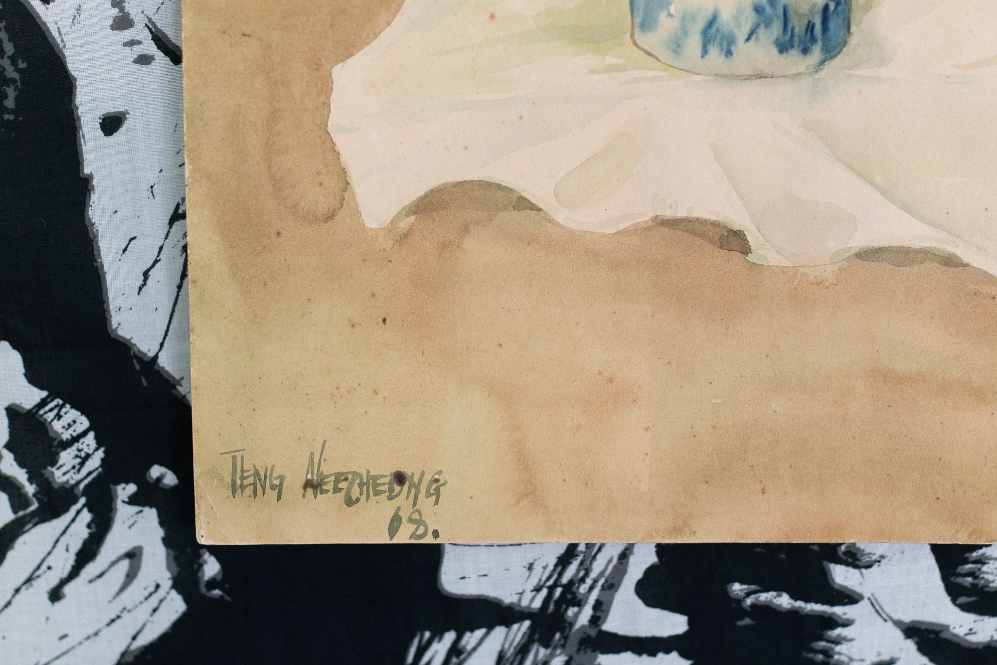 Teng Nee Cheong, Still Life with an Oriental Blue and White Vase, 1968