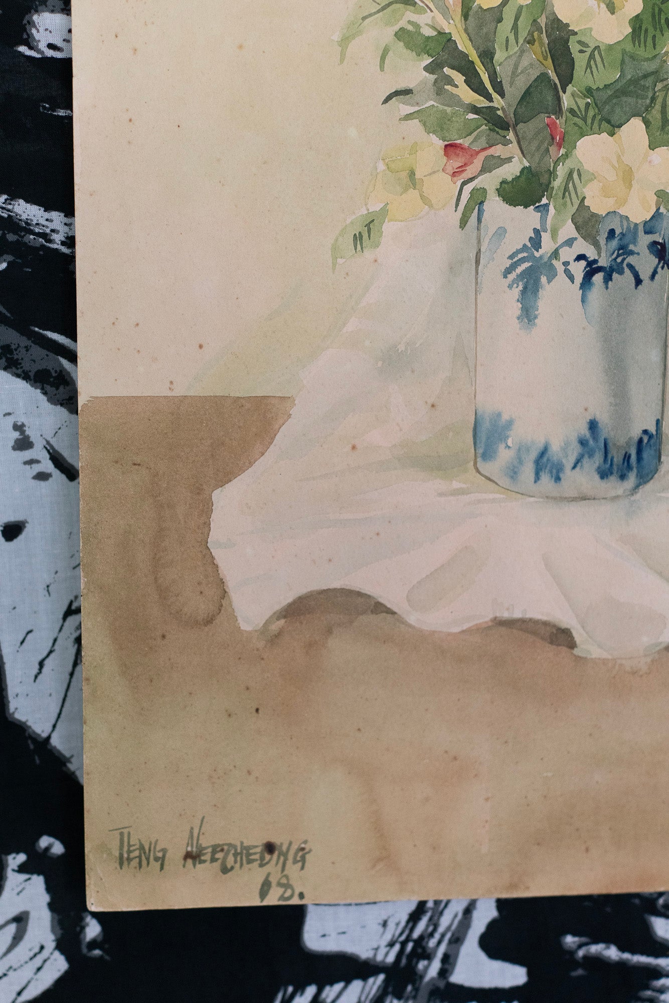 Teng Nee Cheong, Still Life with an Oriental Blue and White Vase, 1968