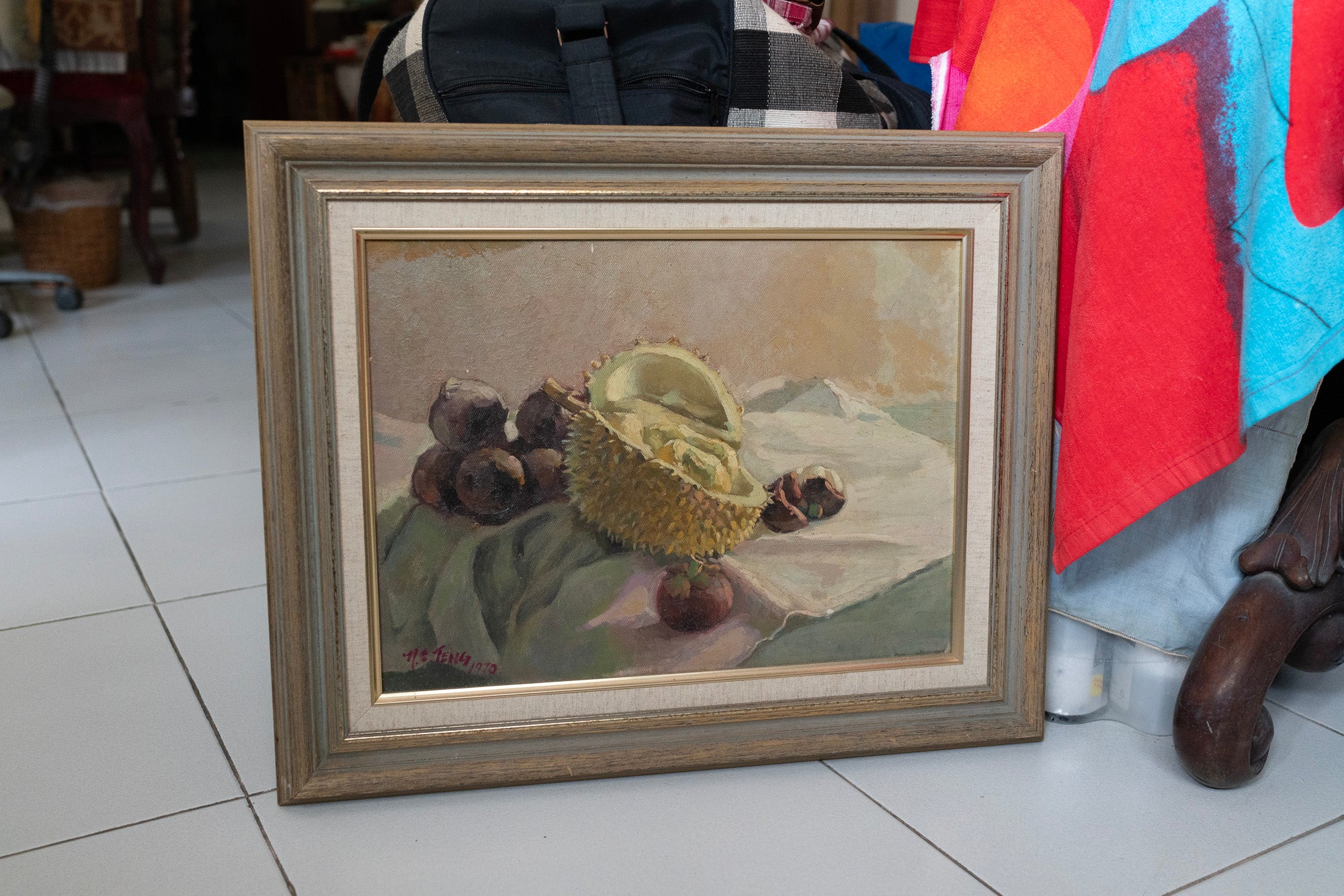 Teng Nee Cheong, Still Life with Mangosteens and Durians, 1970