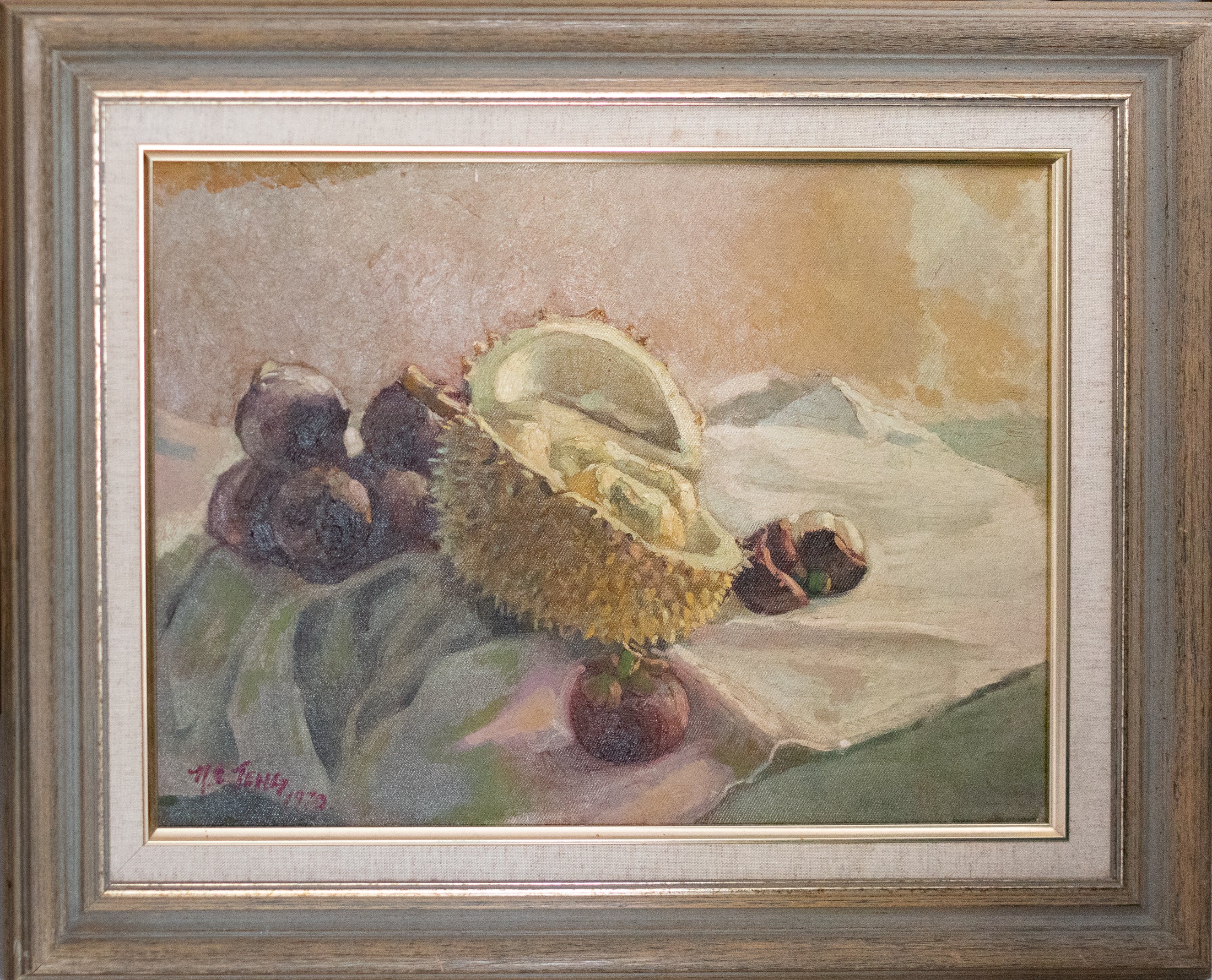 Teng Nee Cheong, Still Life with Mangosteens and Durians, 1970