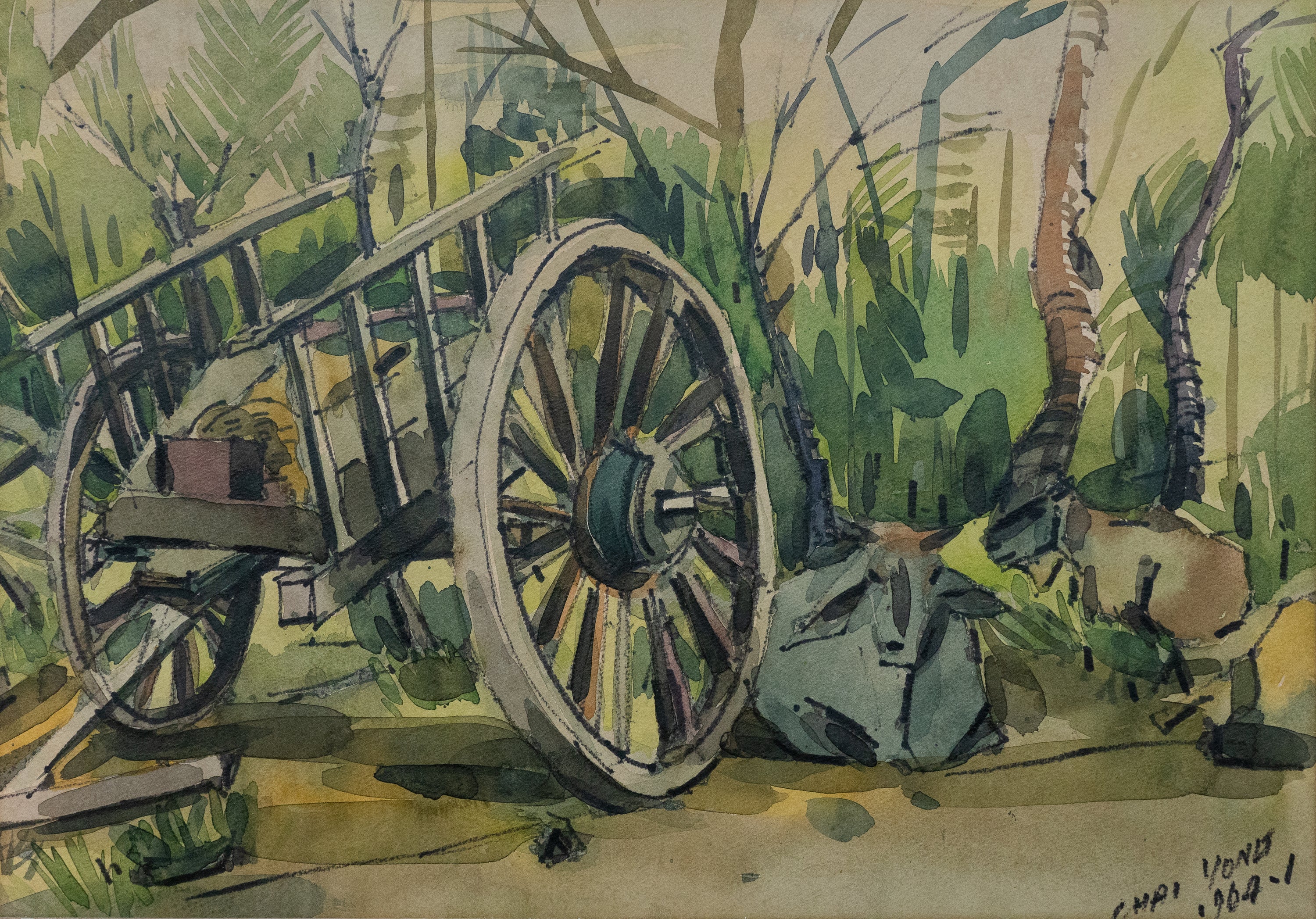 Hua Chai Yong, Untitled (Bull Cart), 1964