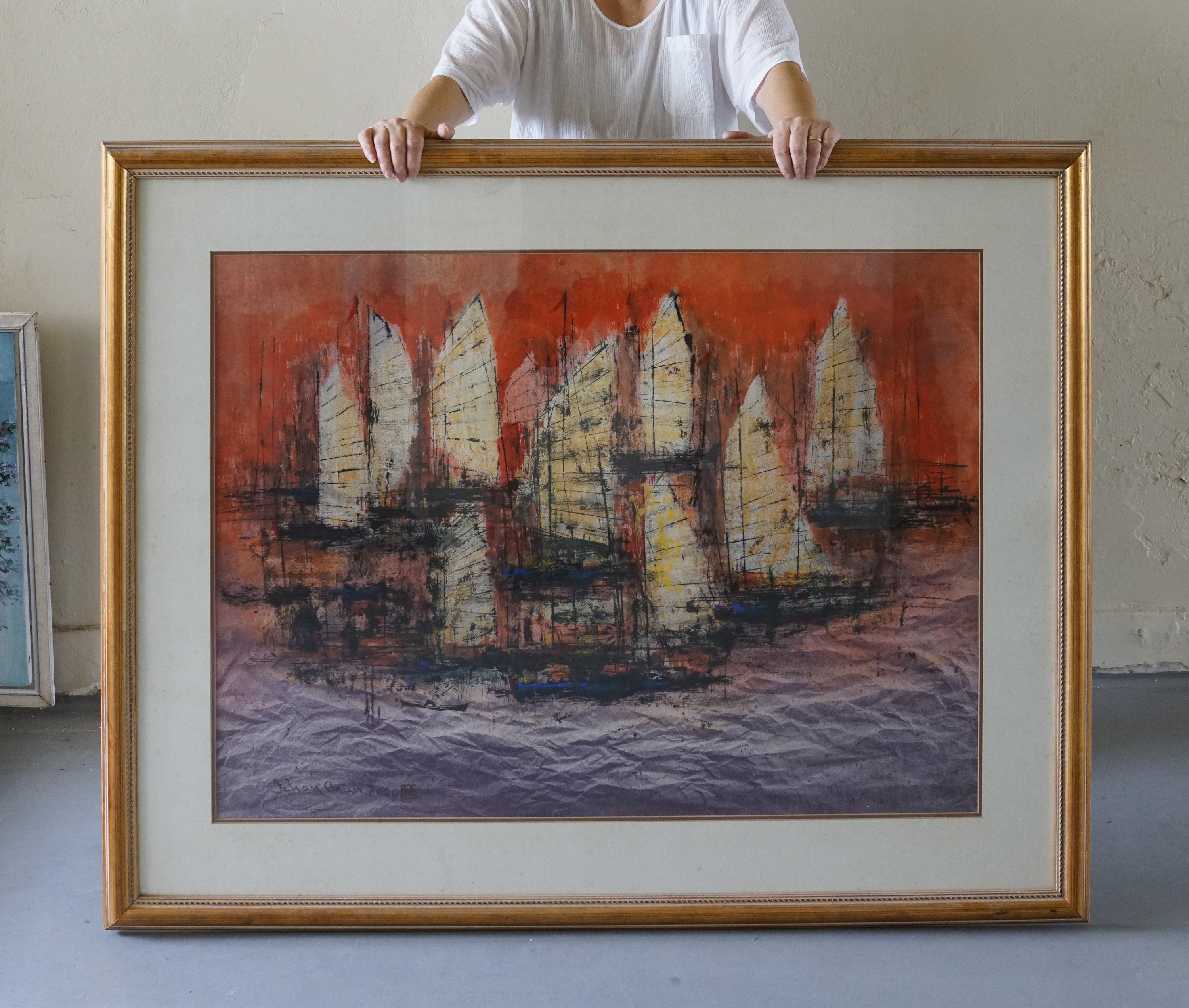 Jehan Chan, Sailboats at Sunset, 2000