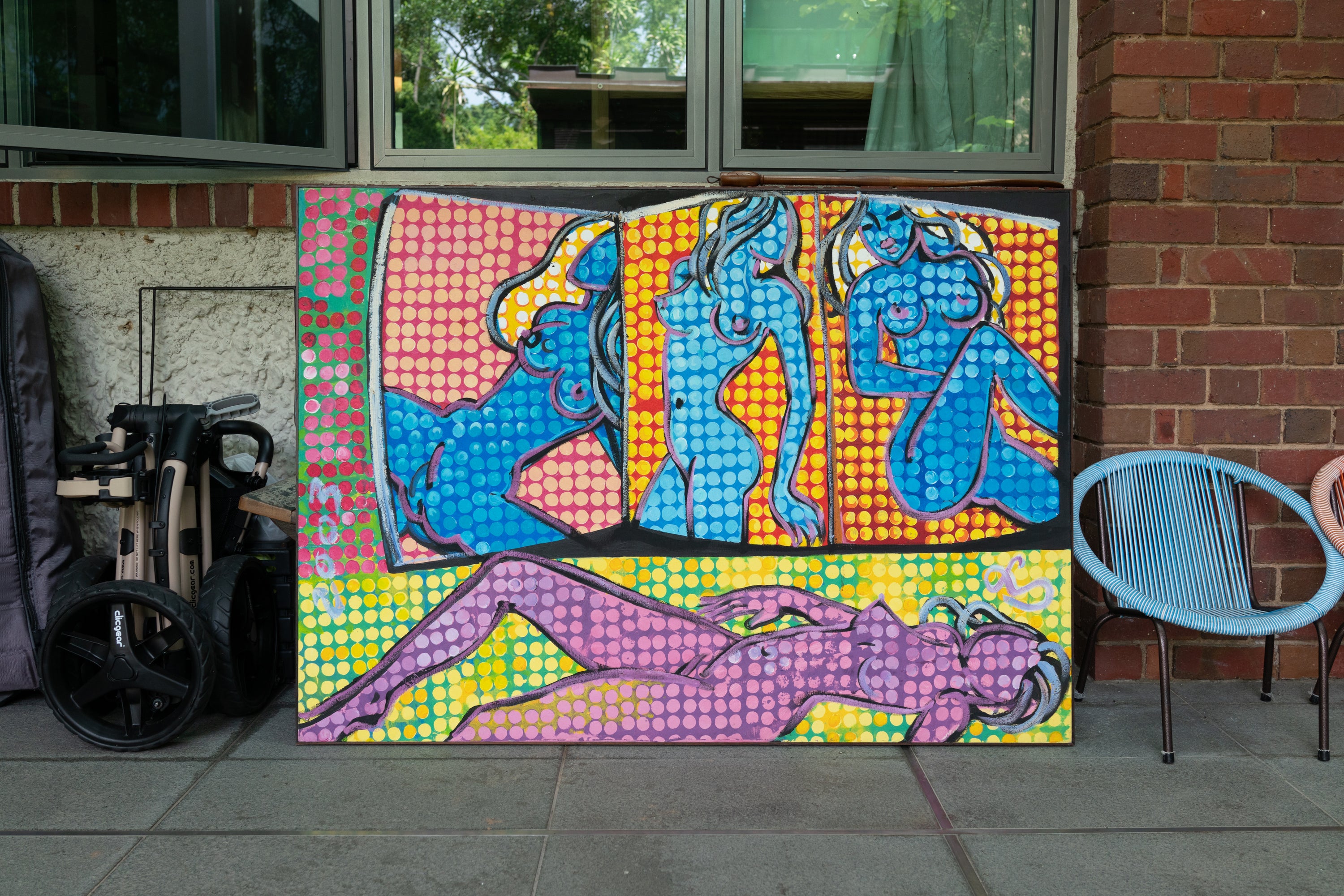 Symon, Untitled (Blue & Pink Women), 2003