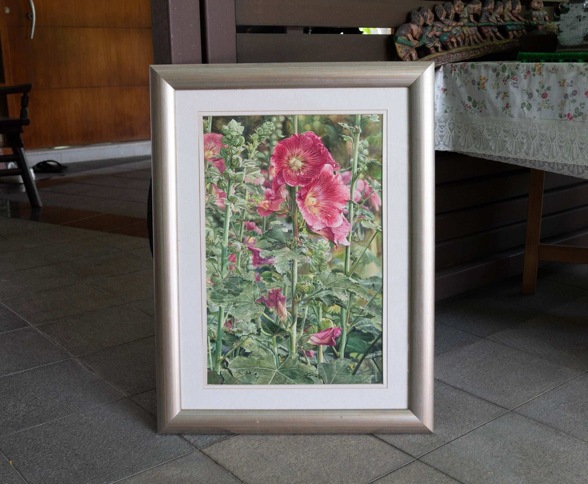 Unknown Artist, Untitled (Wild Rose, Hollyhock), 1999