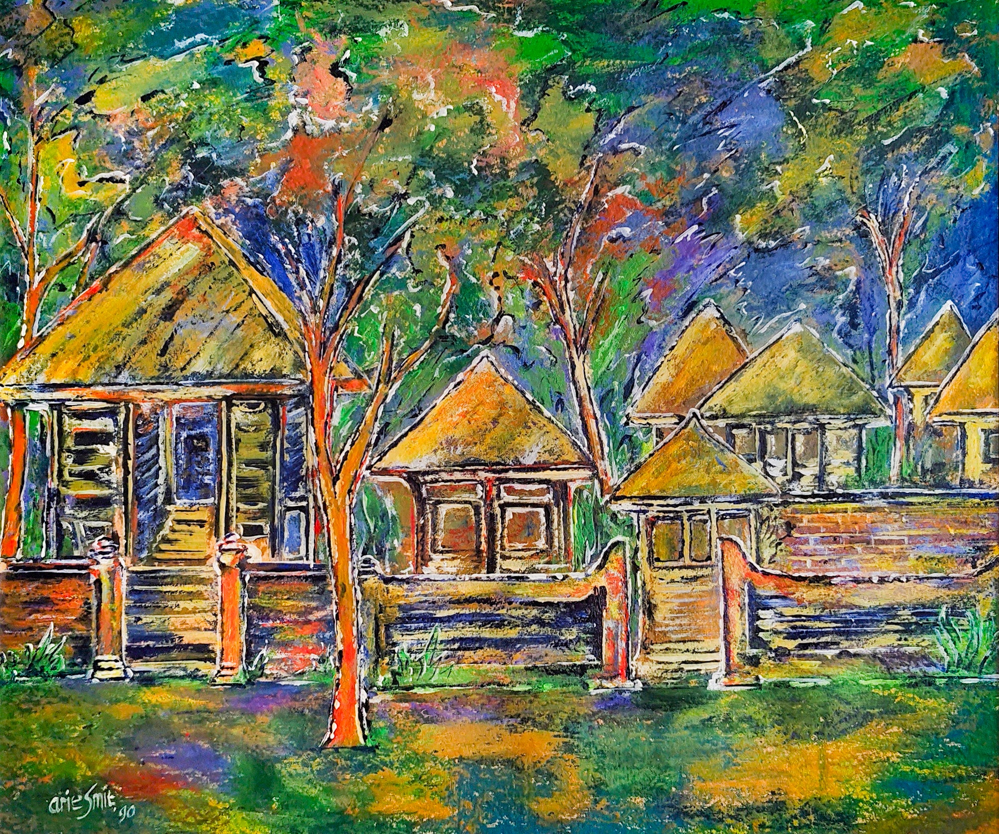 Arie Smit, Temple in Green, 1990