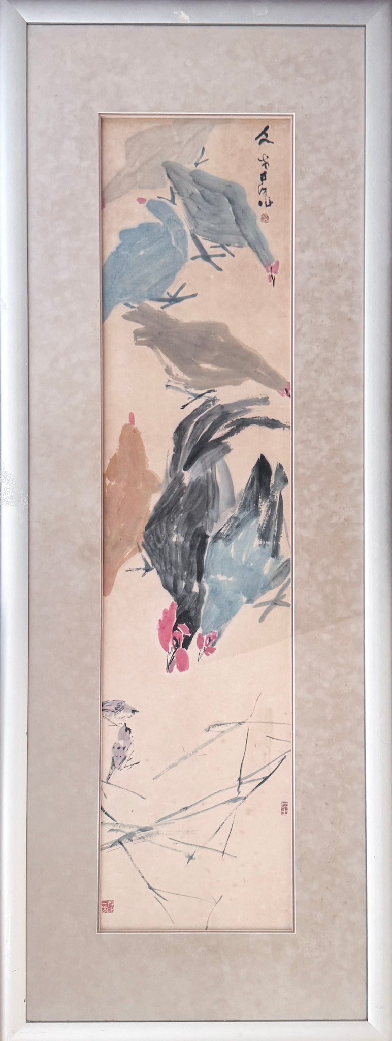Chen Wen Hsi, A Crowd of Roosters, Hens, and Sparrows, Undated