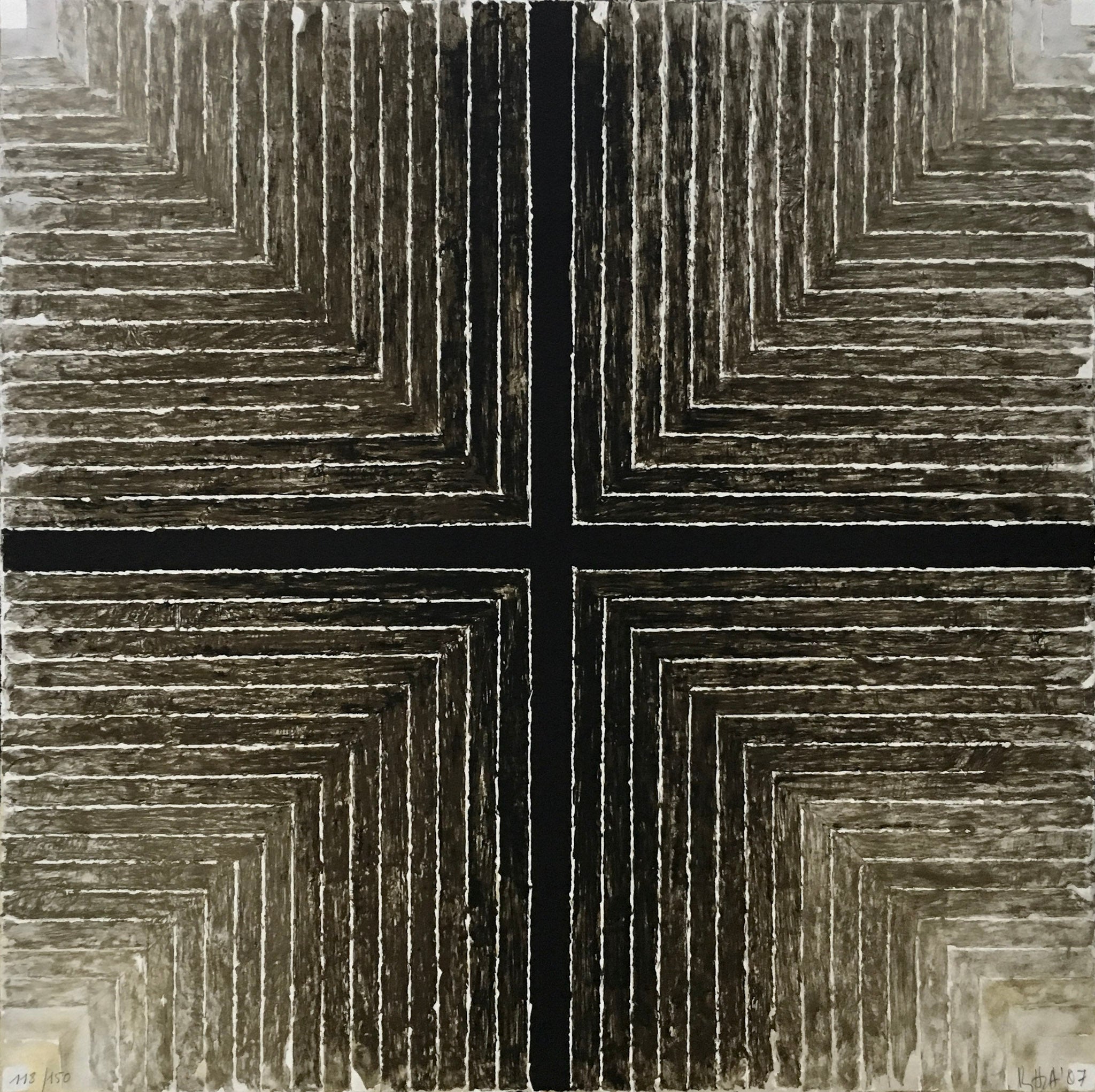 S. H. Raza, Untitled (Silver Geometry), 2007