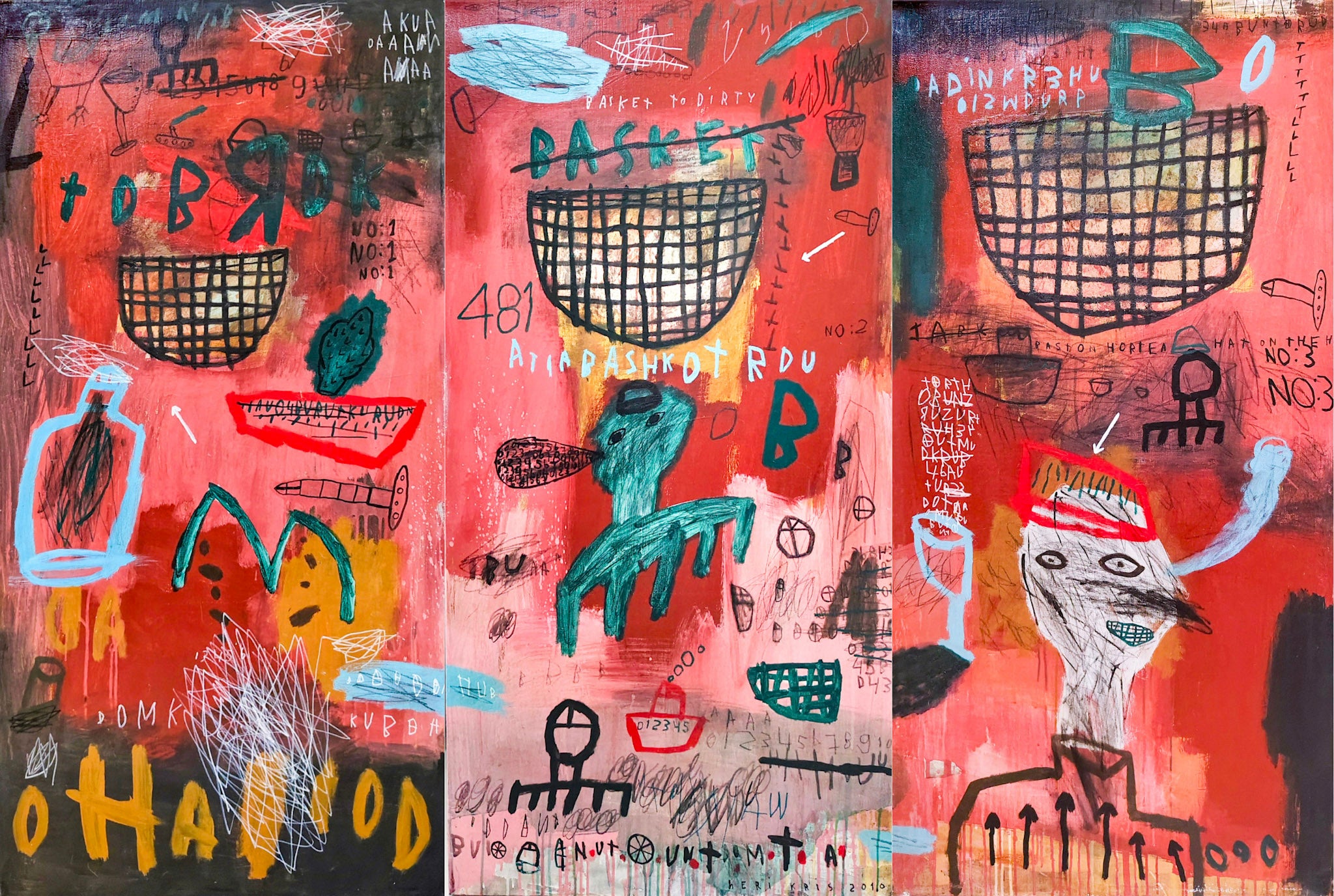 Heri Kris, Basket (Triptych), 2010