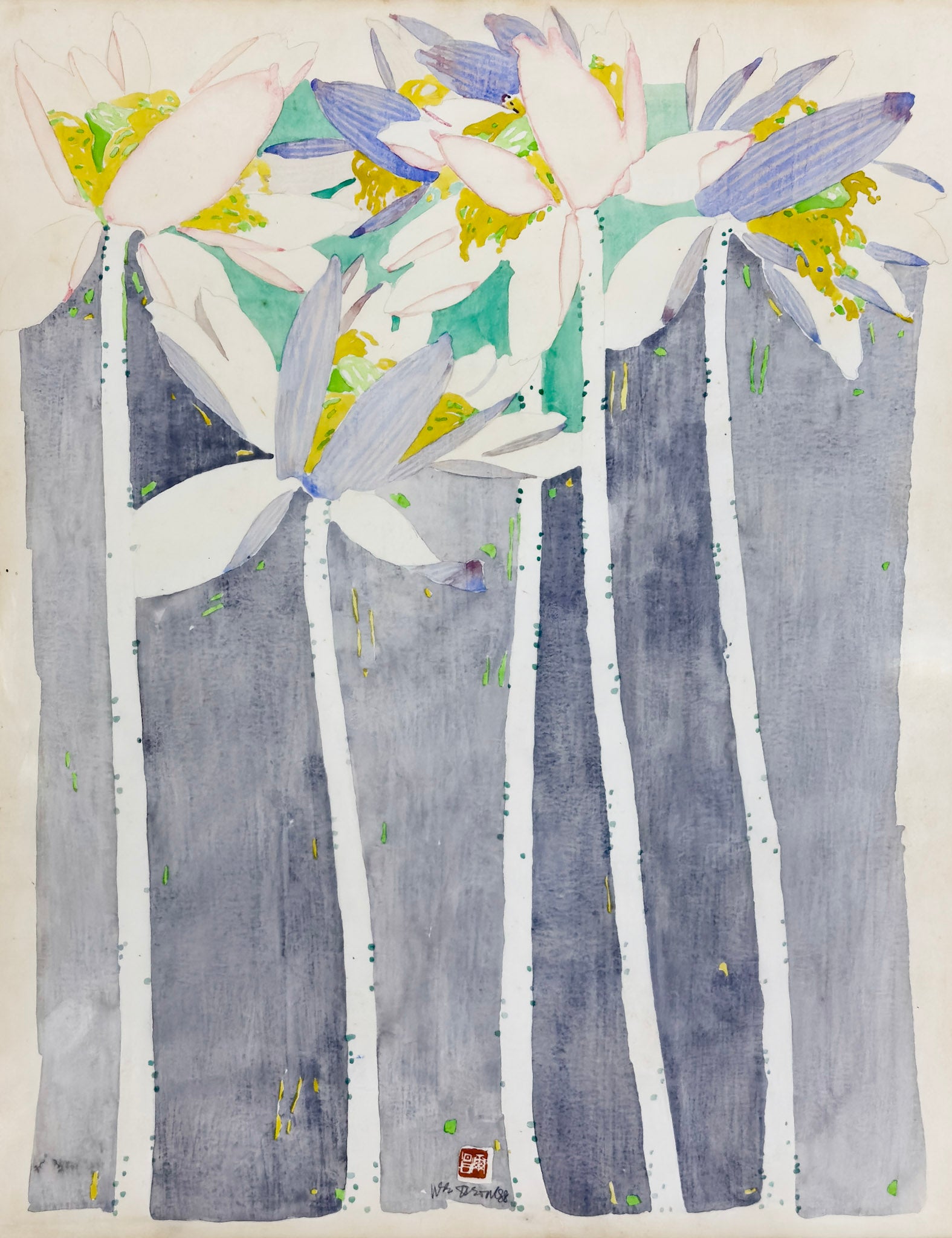 Teng Nee Cheong, Untitled (White Lotus), 1988
