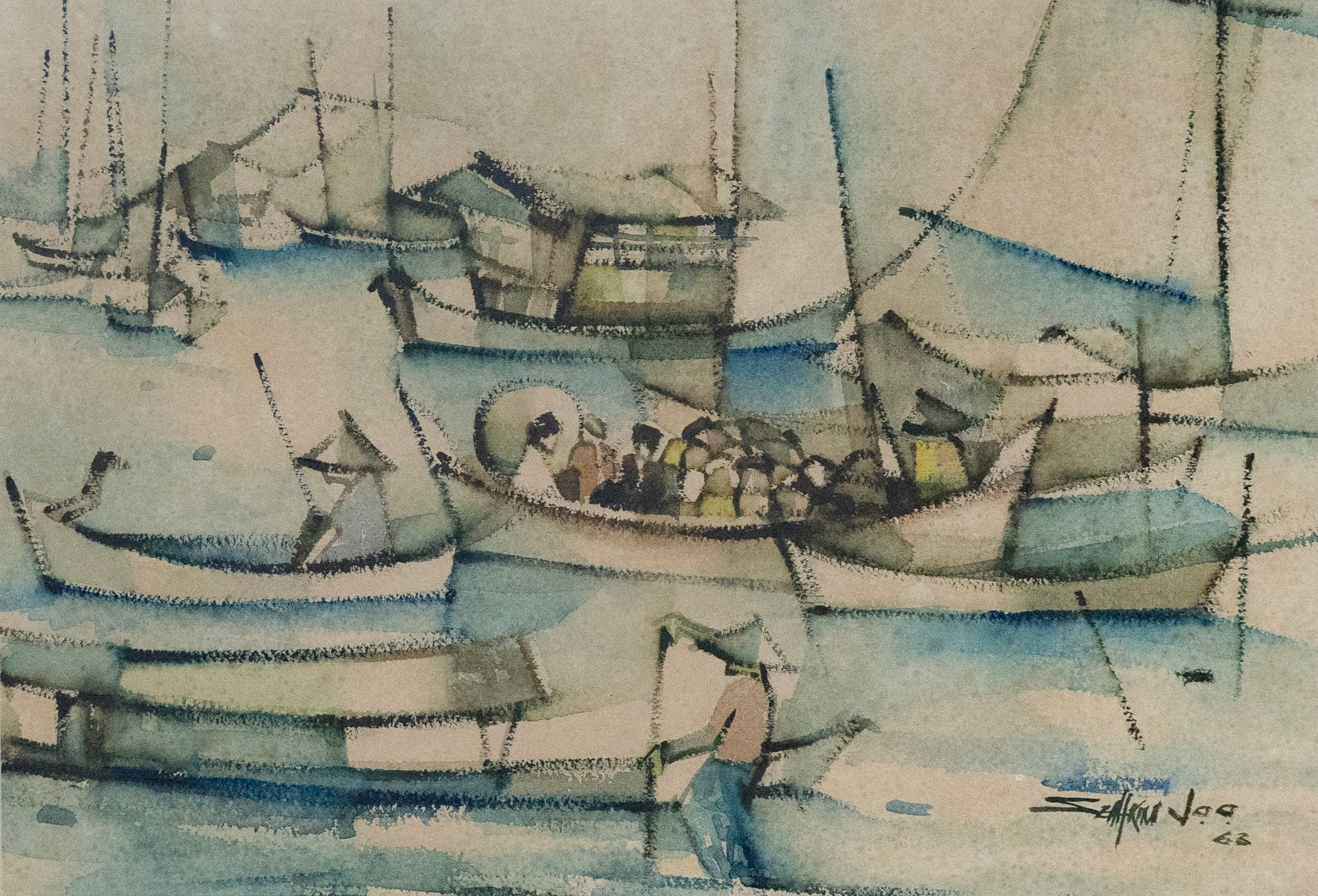 Seah Kim Joo, Untitled (River Scene), 1963