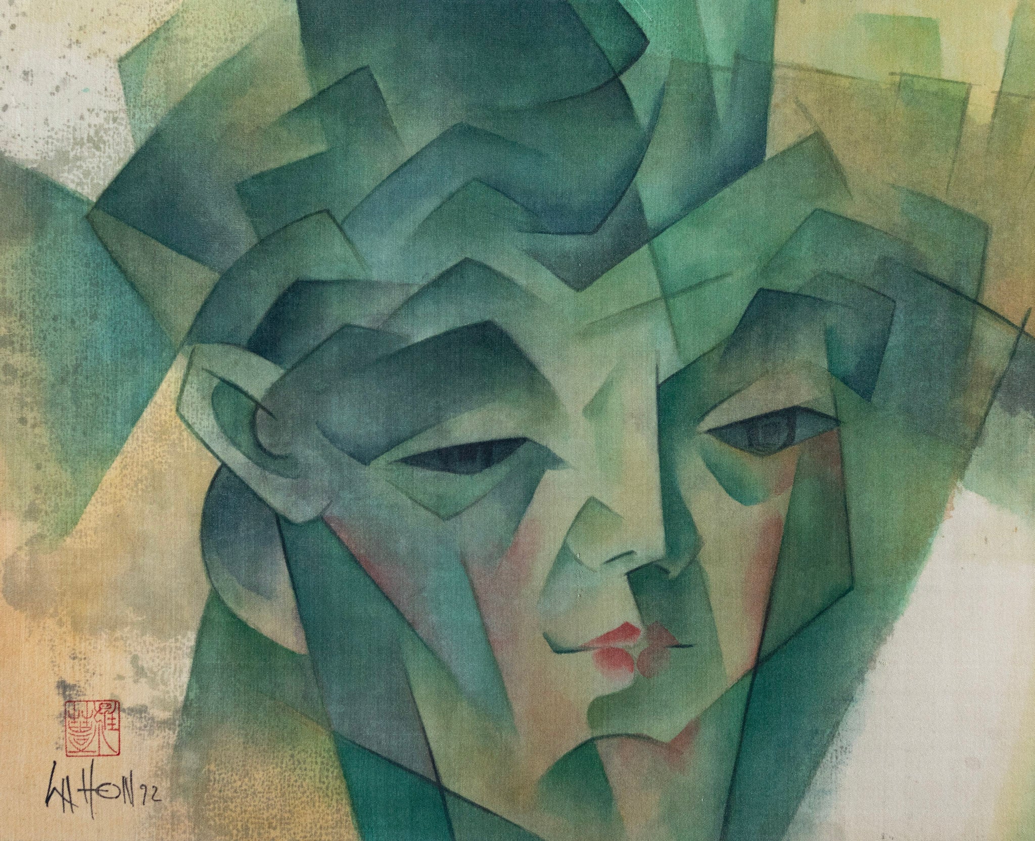 La Hon, Untitled (Jade on Silk), 1992