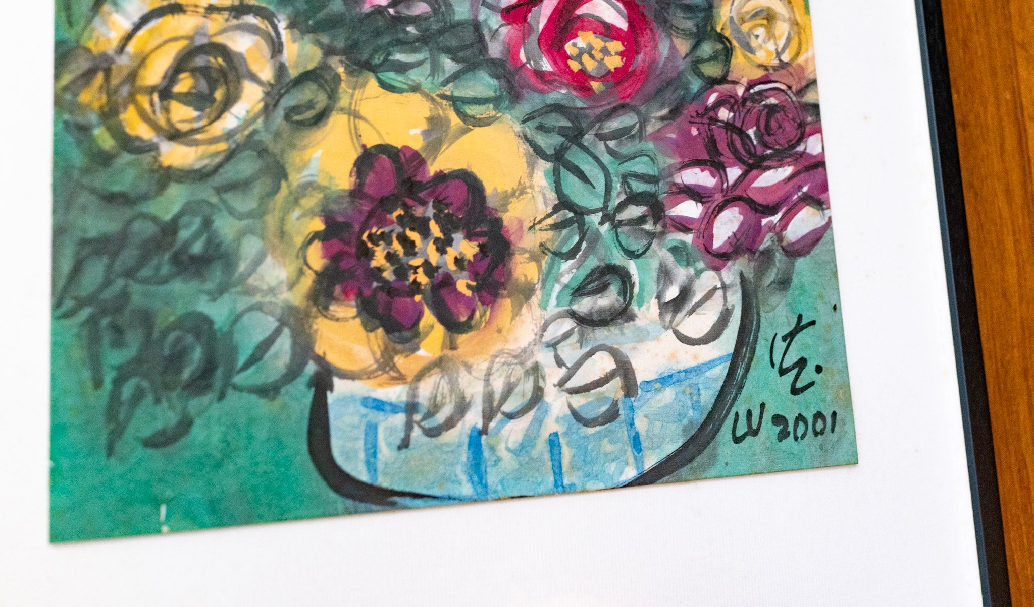 Dr. Earl Lu, Coloured Roses with Blue and White Vase, 2001