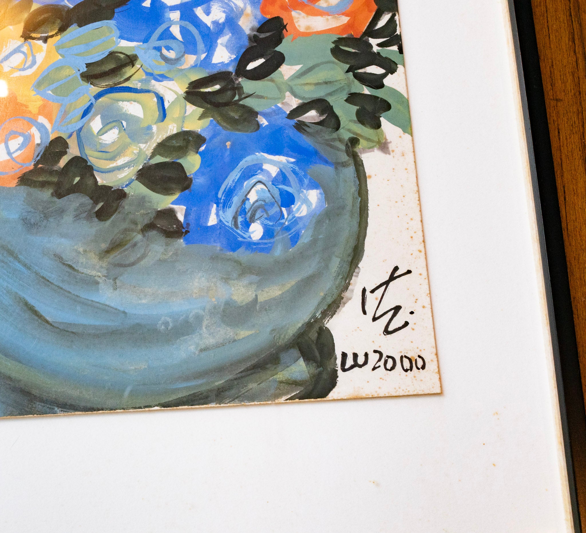Dr. Earl Lu, Coloured Roses in Celadon Vase, 2000