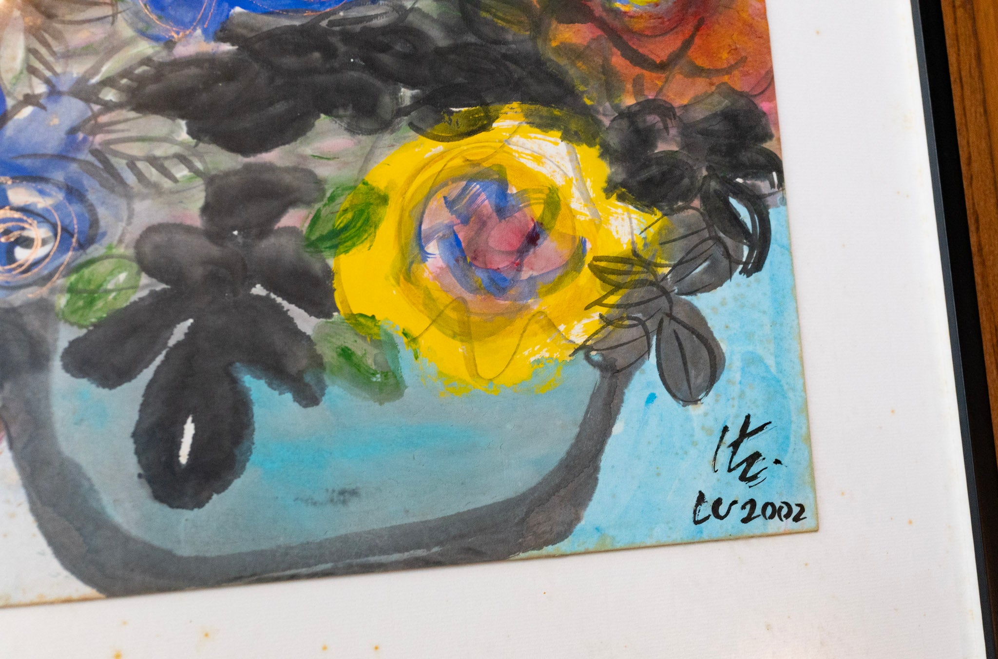 Dr. Earl Lu, Coloured Roses and Blue Vase, 2002