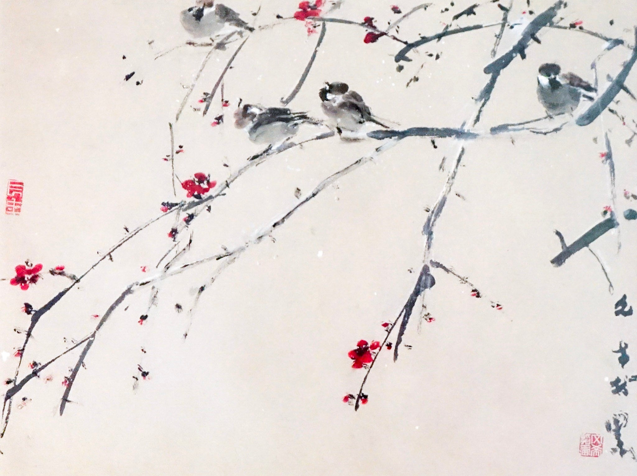 Chen Wen Hsi, Four Sparrows, 1980s