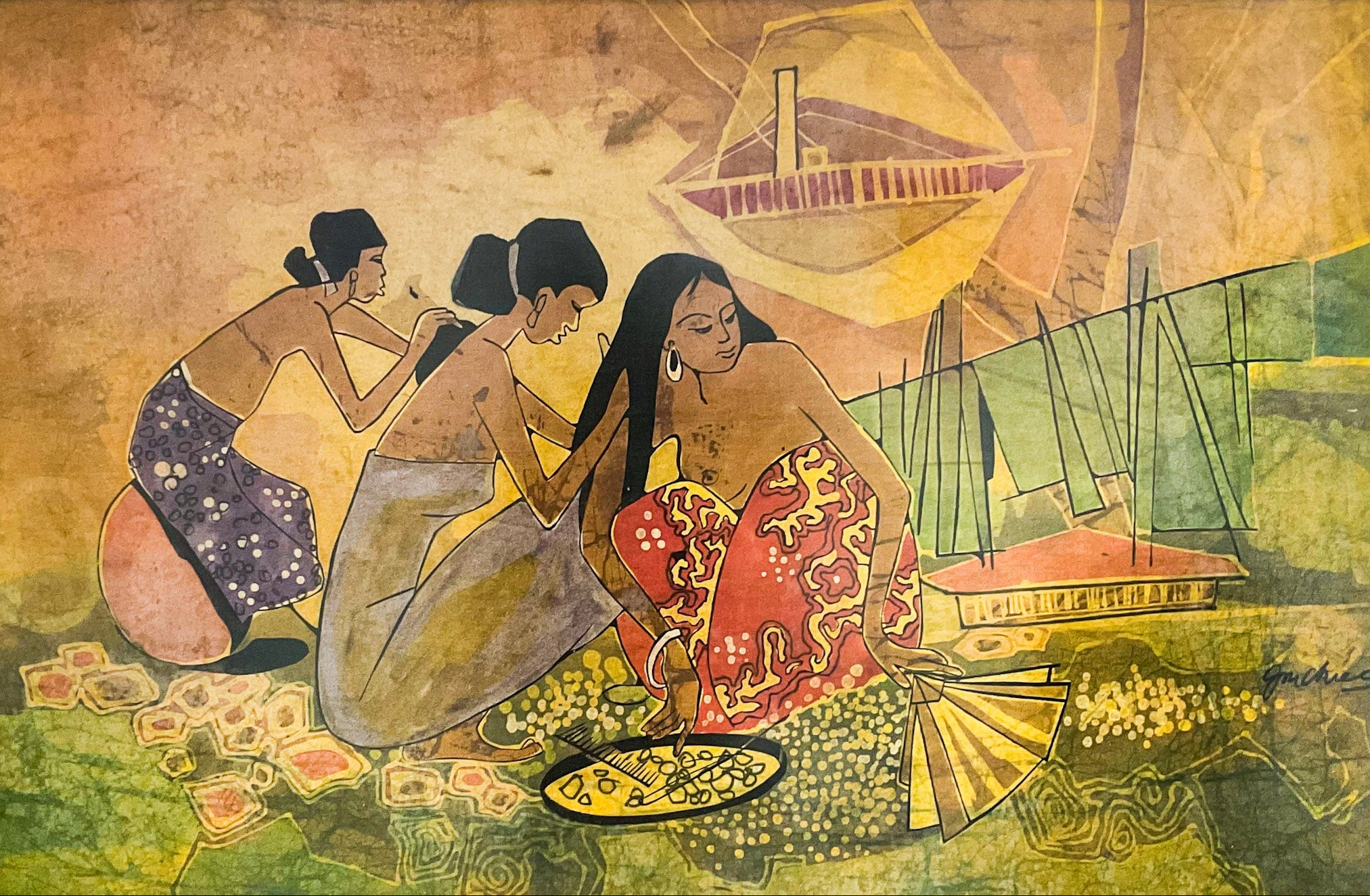 Unknown Artist, Untitled (Batik Girls), Undated