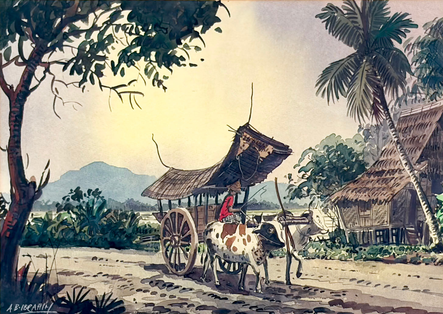 Abu Bakar Ibrahim, Farmers with Oxen in Fields, Undated