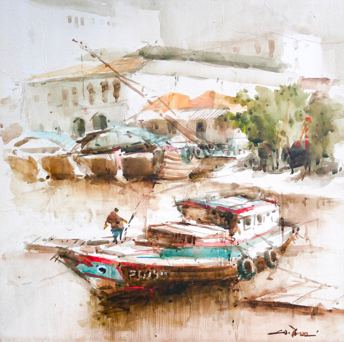 Ang Ah Tee, Untitled (Singapore River), c. 1980s