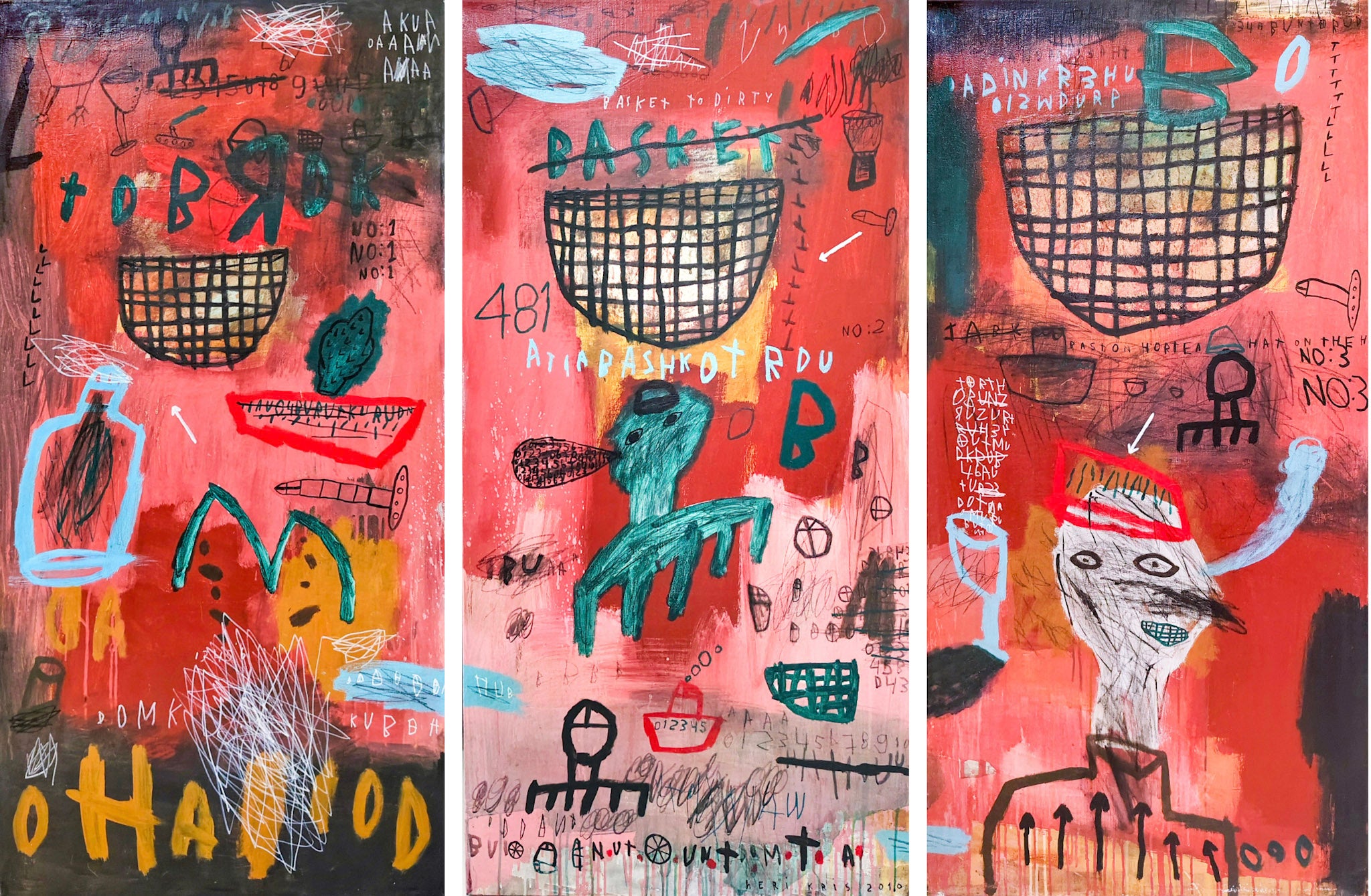 Heri Kris, Basket (Triptych), 2010