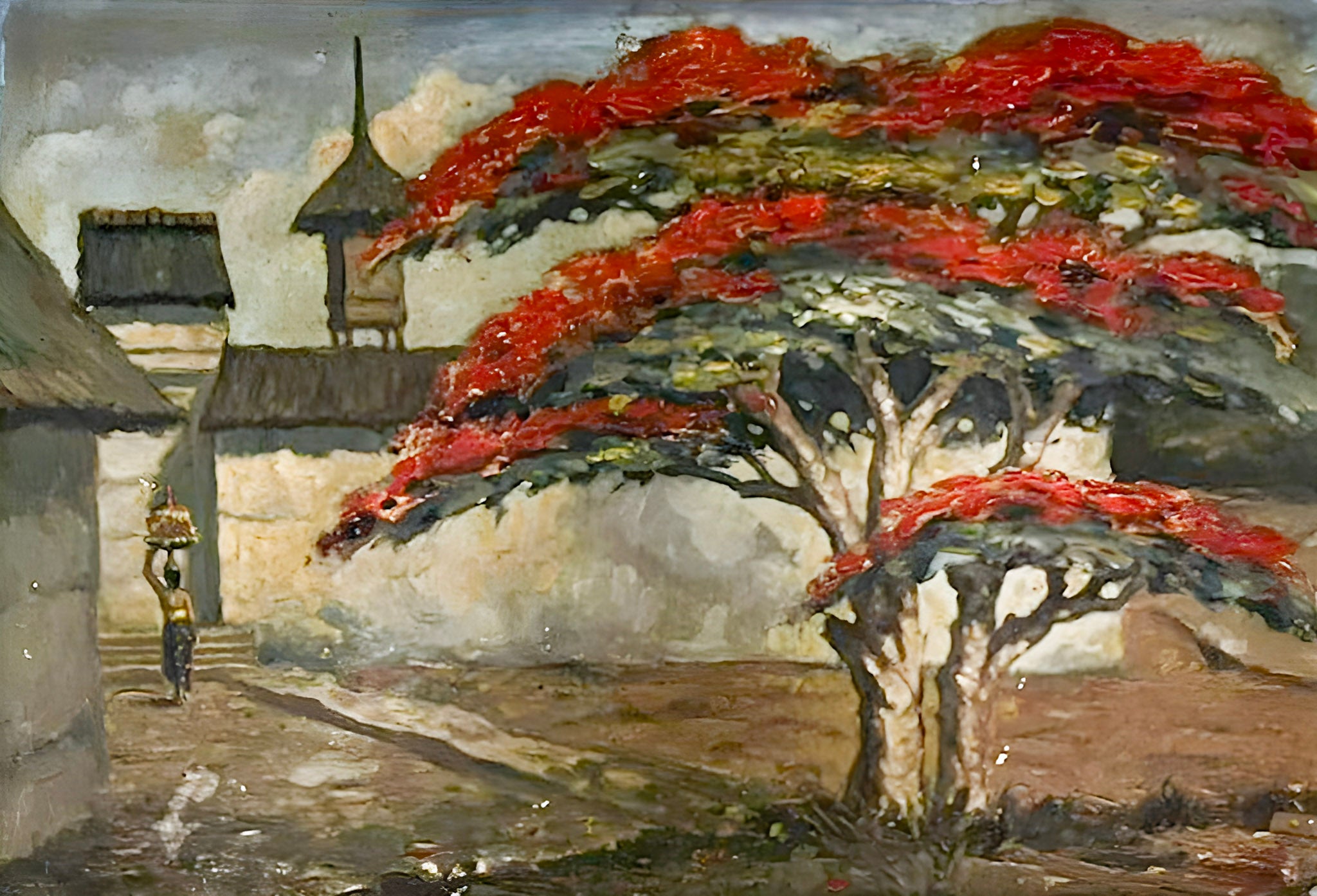 Unknown Artist, Untitled (Red Tree), c. 1900s