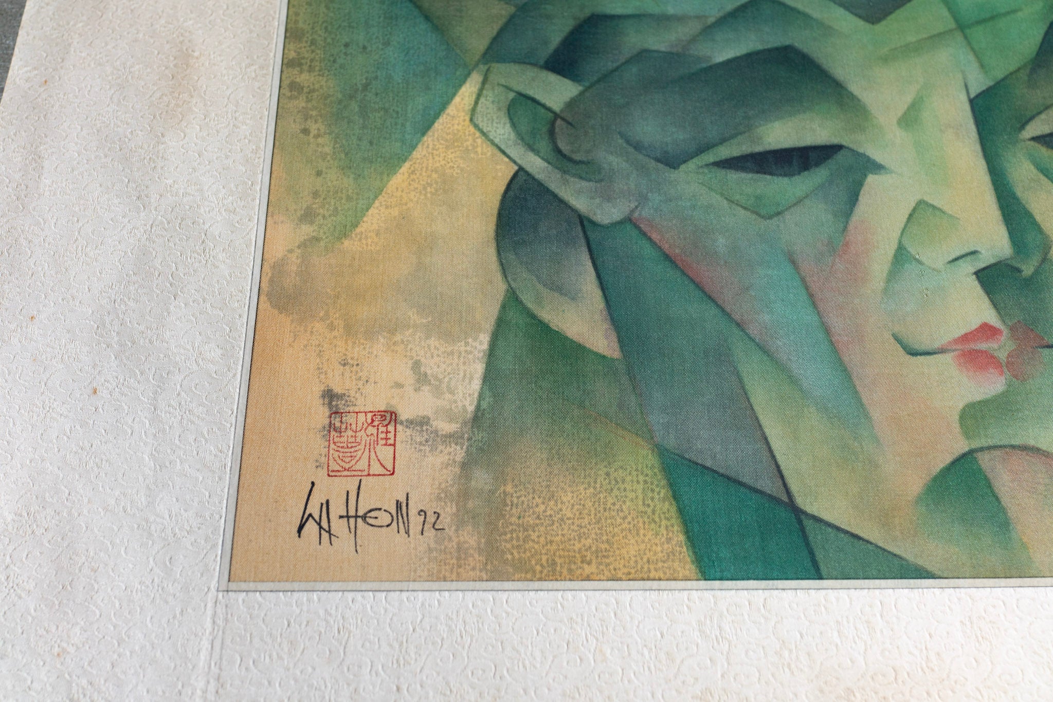 La Hon, Untitled (Jade on Silk), 1992