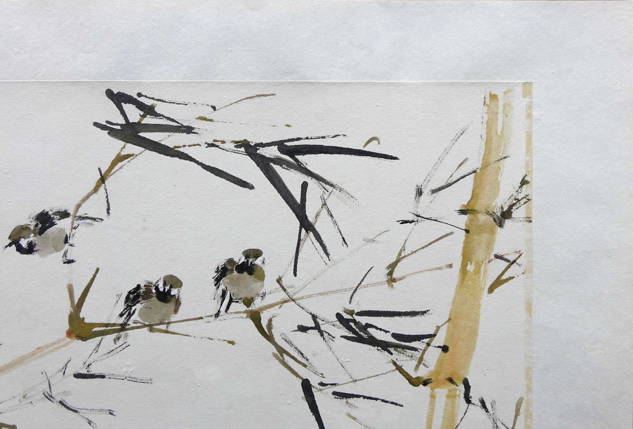Chen Wen Hsi, Sparrows and Bamboo, 1980s