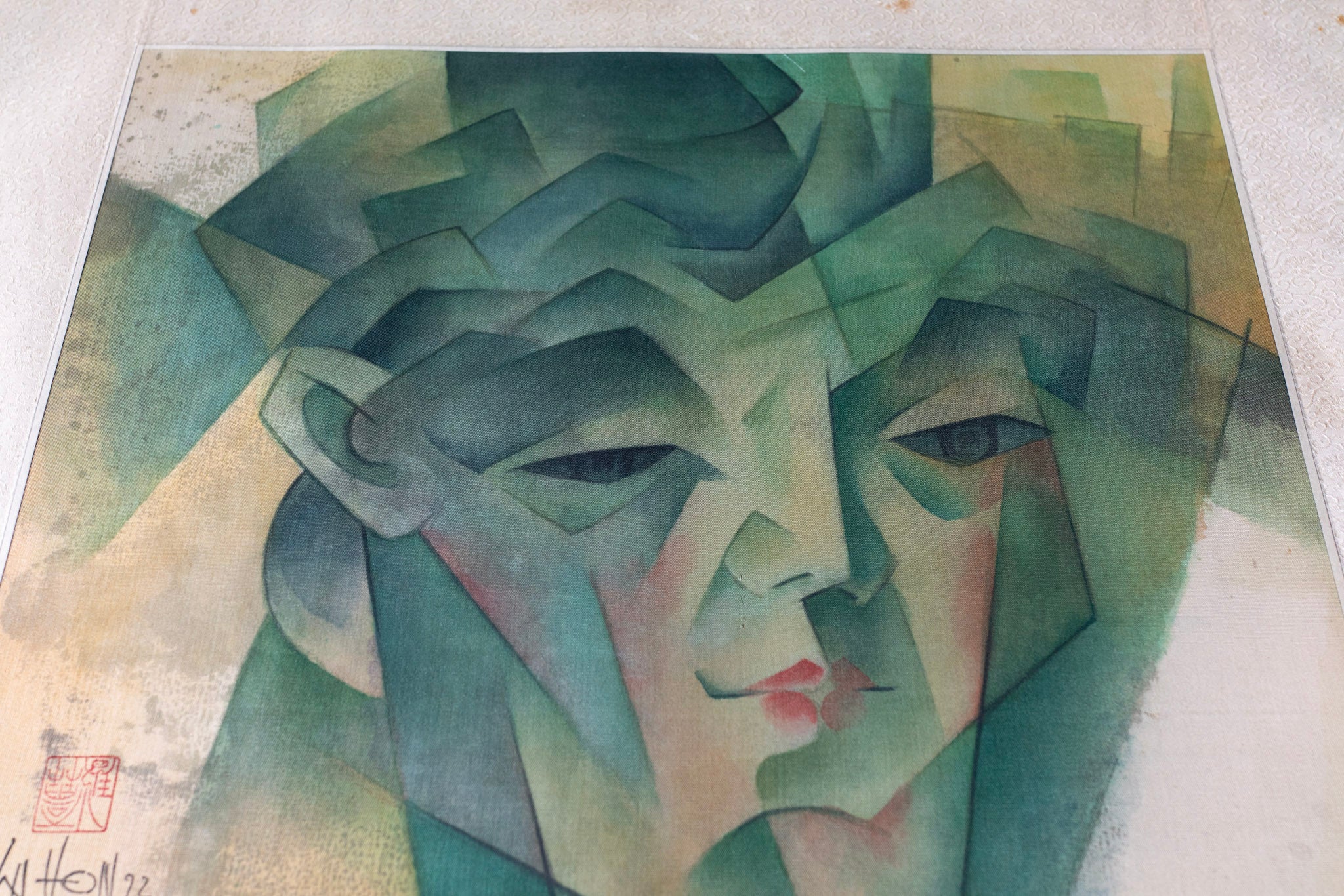 La Hon, Untitled (Jade on Silk), 1992