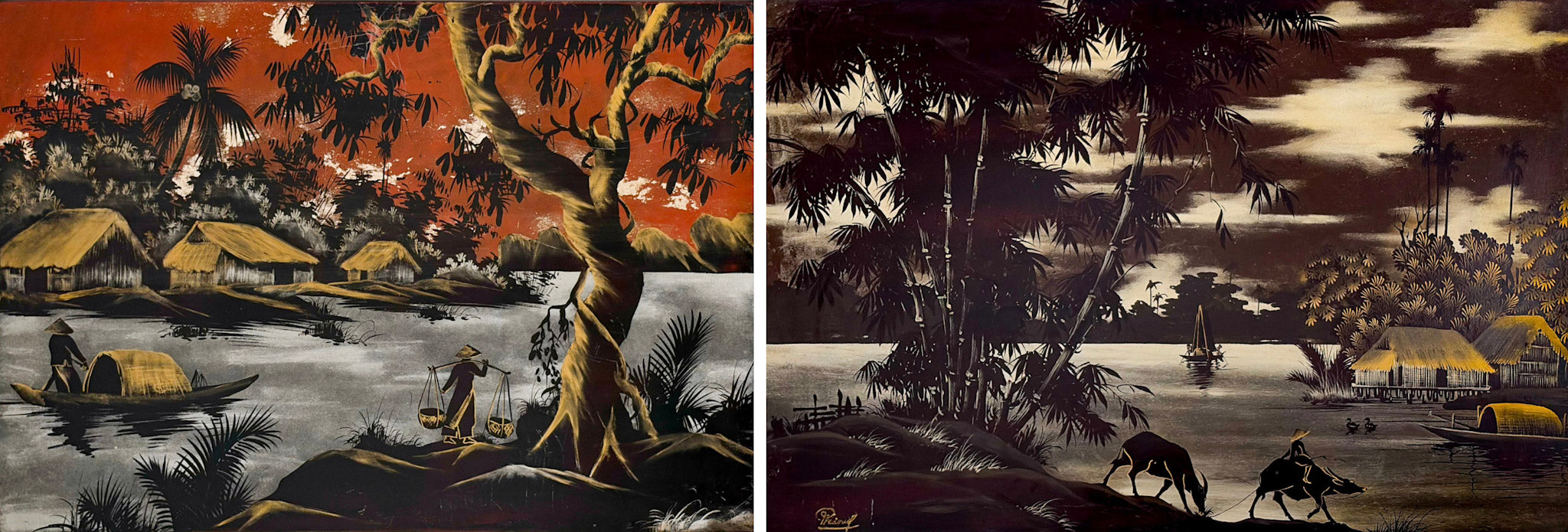 Unknown Artist, A Pair of Lacquer Works, Undated