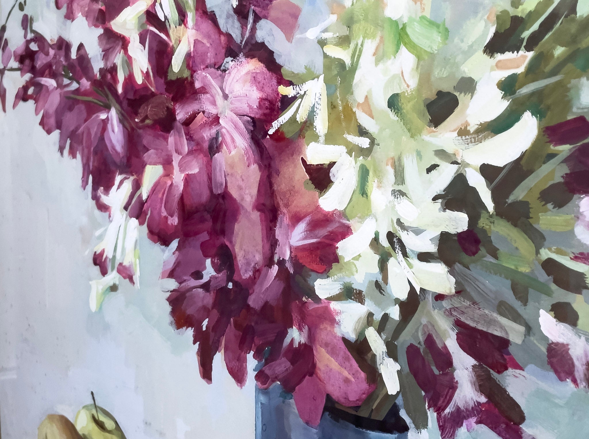 吴敏, Untitled (Still Life with Vase of Flowers and Apples), 1989
