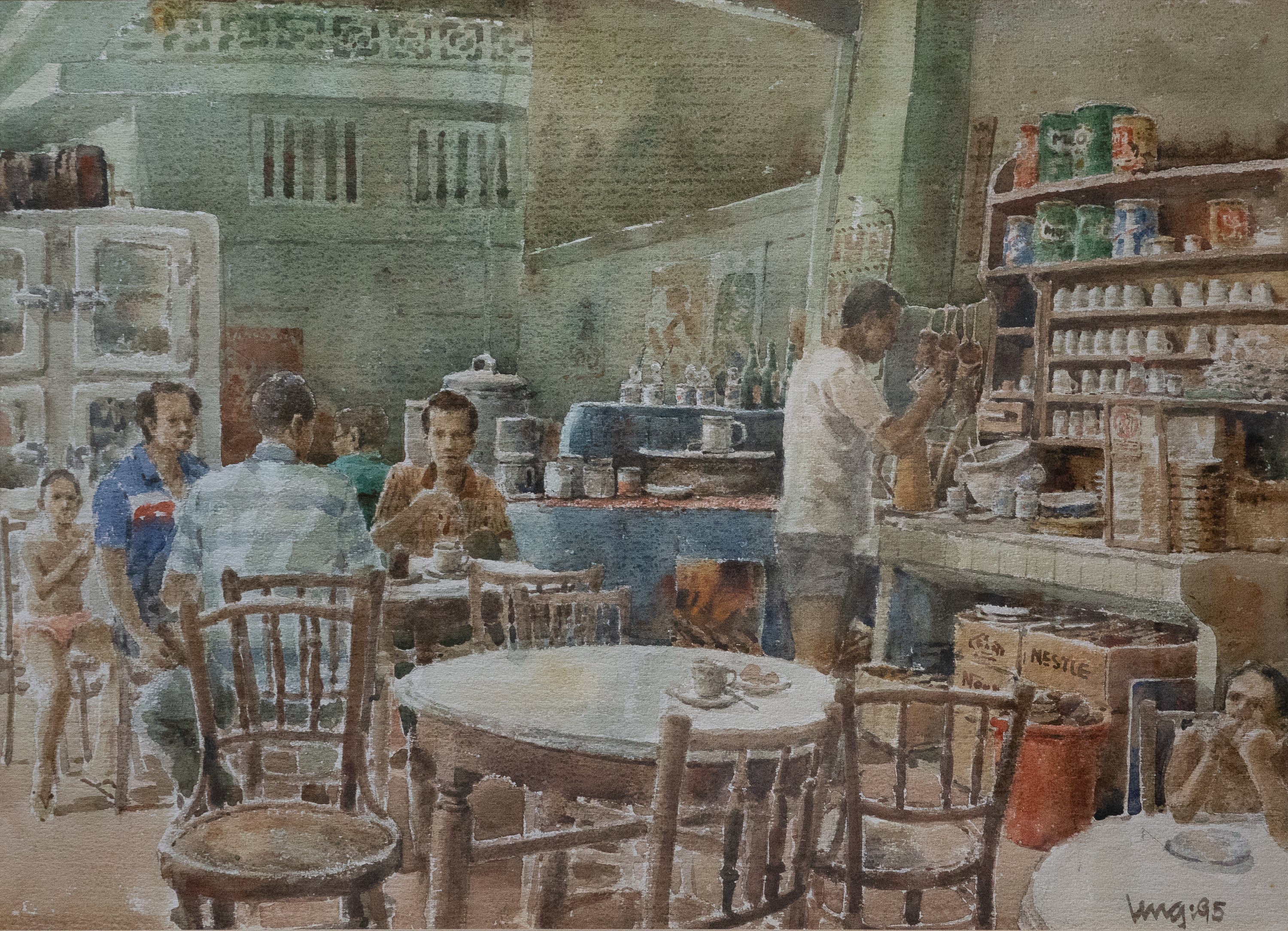 Leng Joon Wong, Coffeeshop Scene, 1995