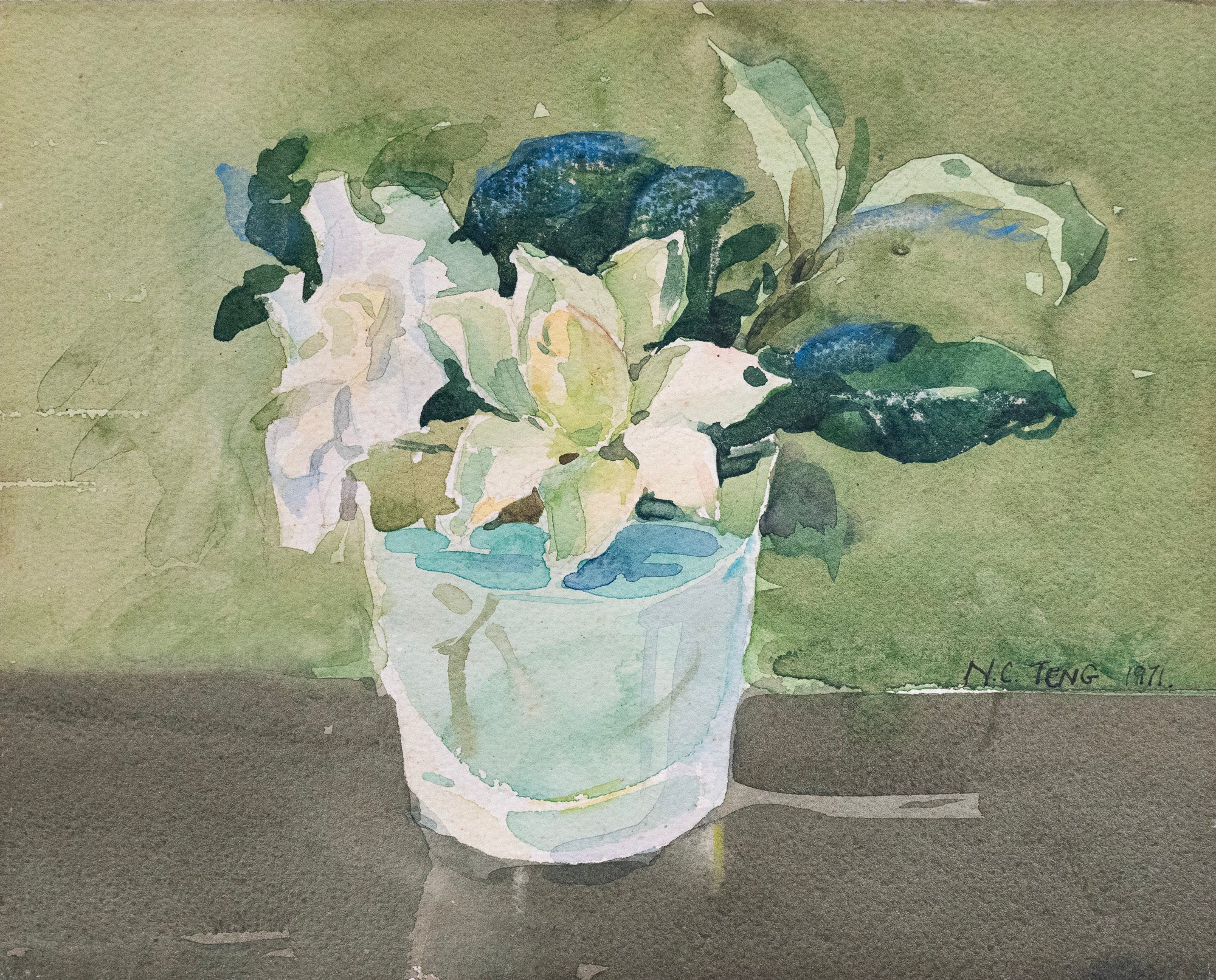 Teng Nee Cheong, A Pair of Gardenias in a Water Glass, 1971