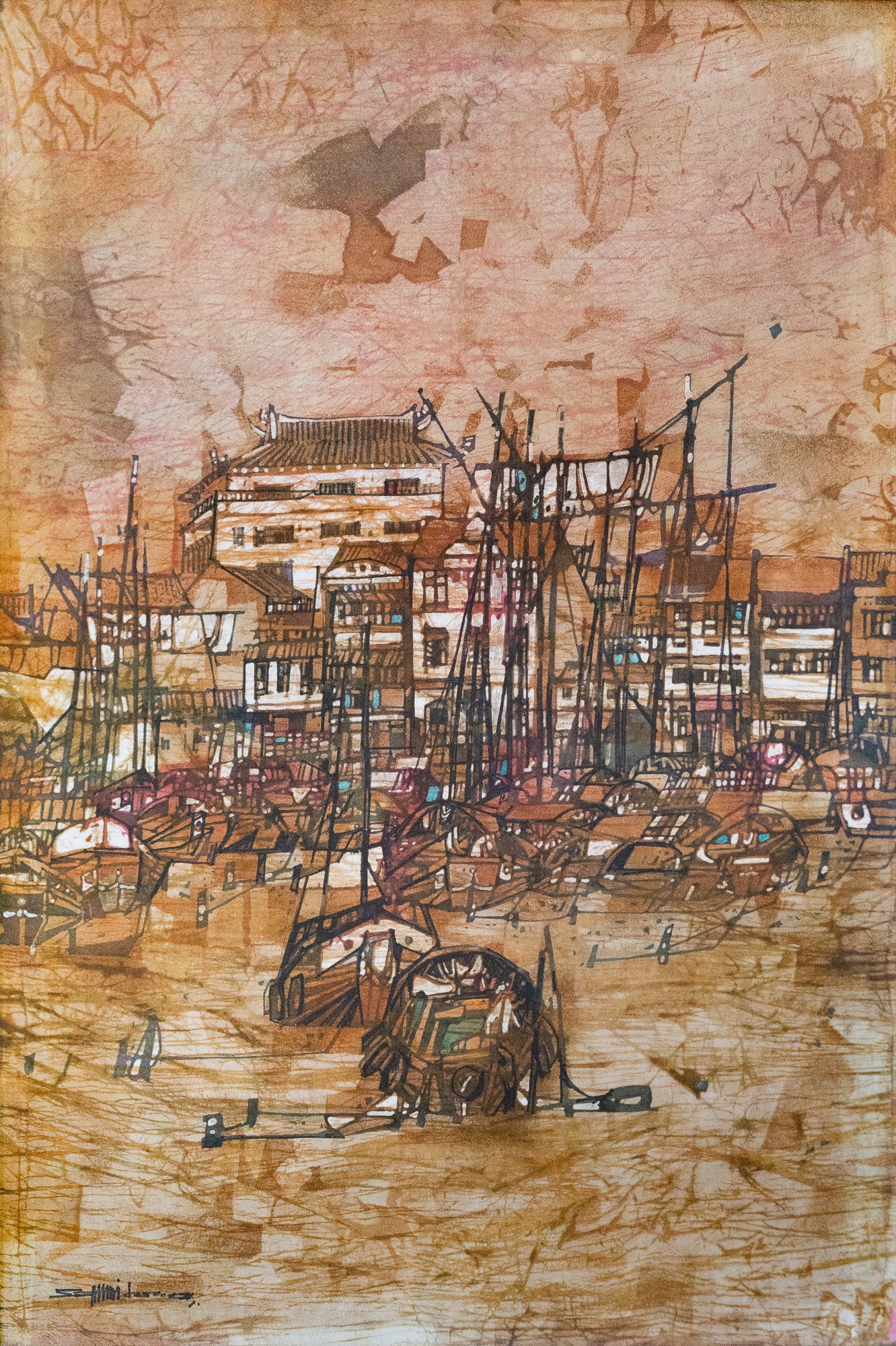 Seah Kim Joo, Untitled (Singapore River Scene), Undated