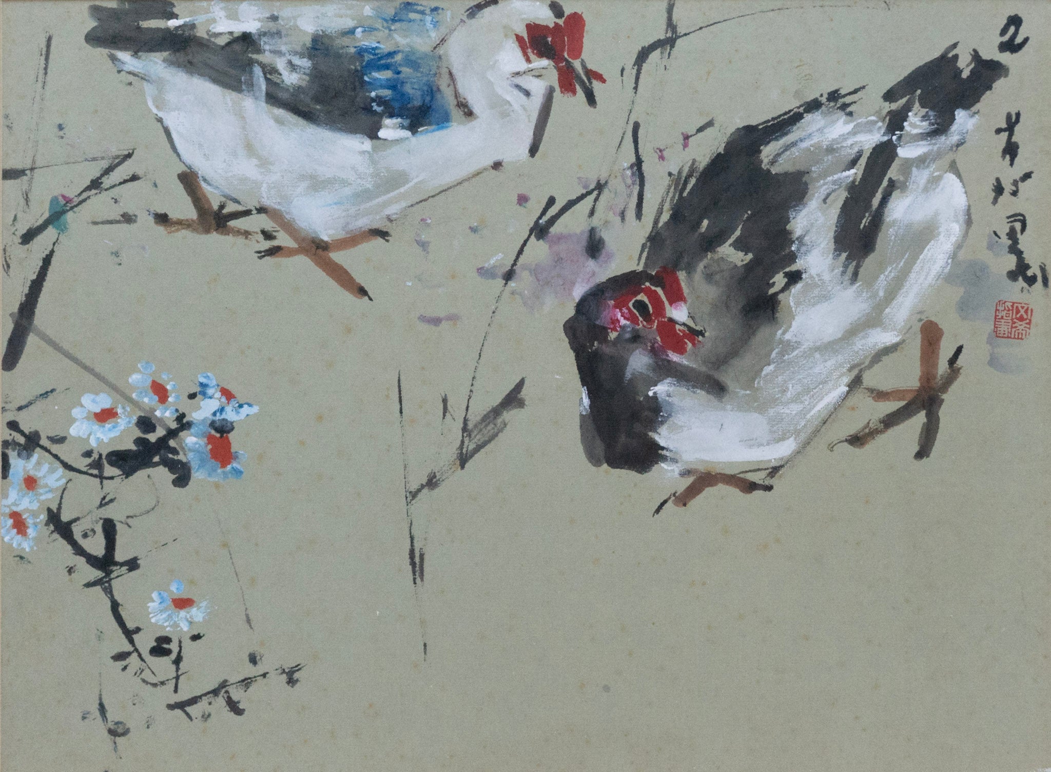 陈文希，《麻雀指画》，未注明日期