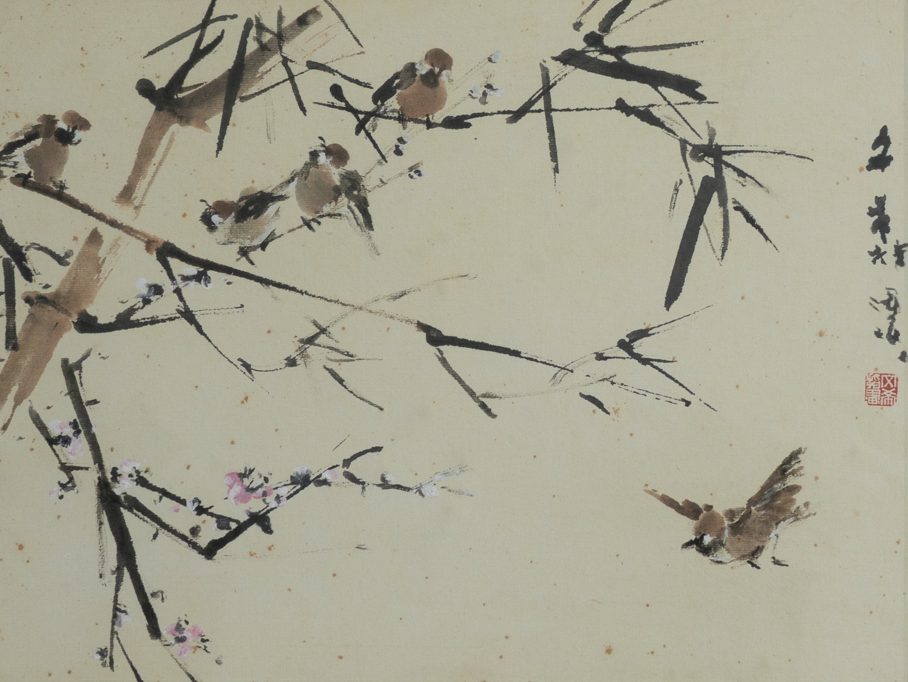 Chen Wen Hsi, Sparrows Finger Painting, Undated