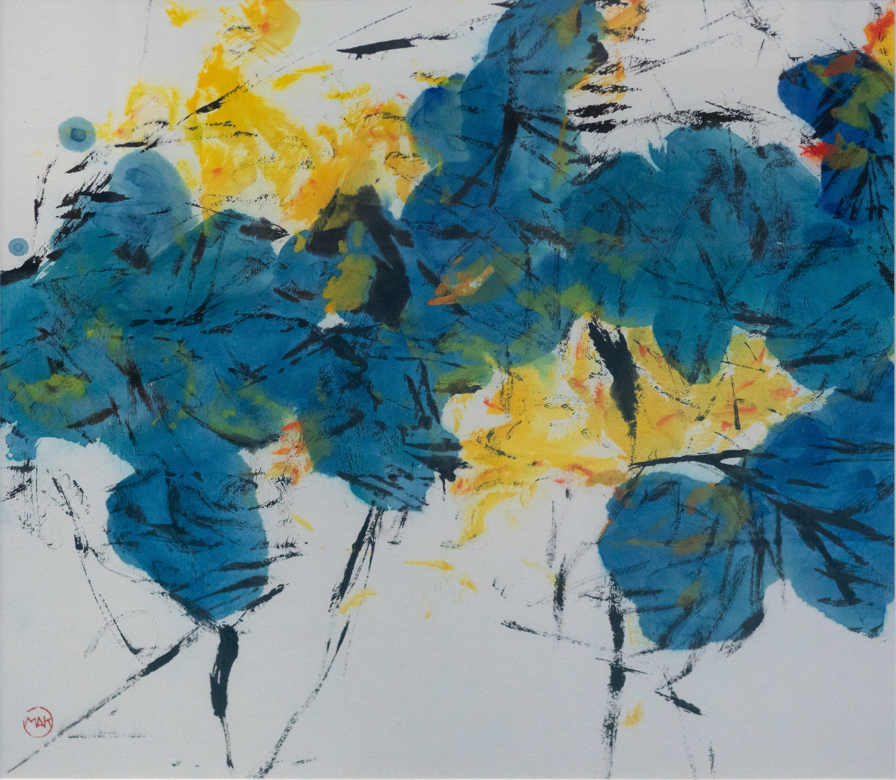 Christine Mak, Untitled (Lotus in Blue and Yellow), Undated