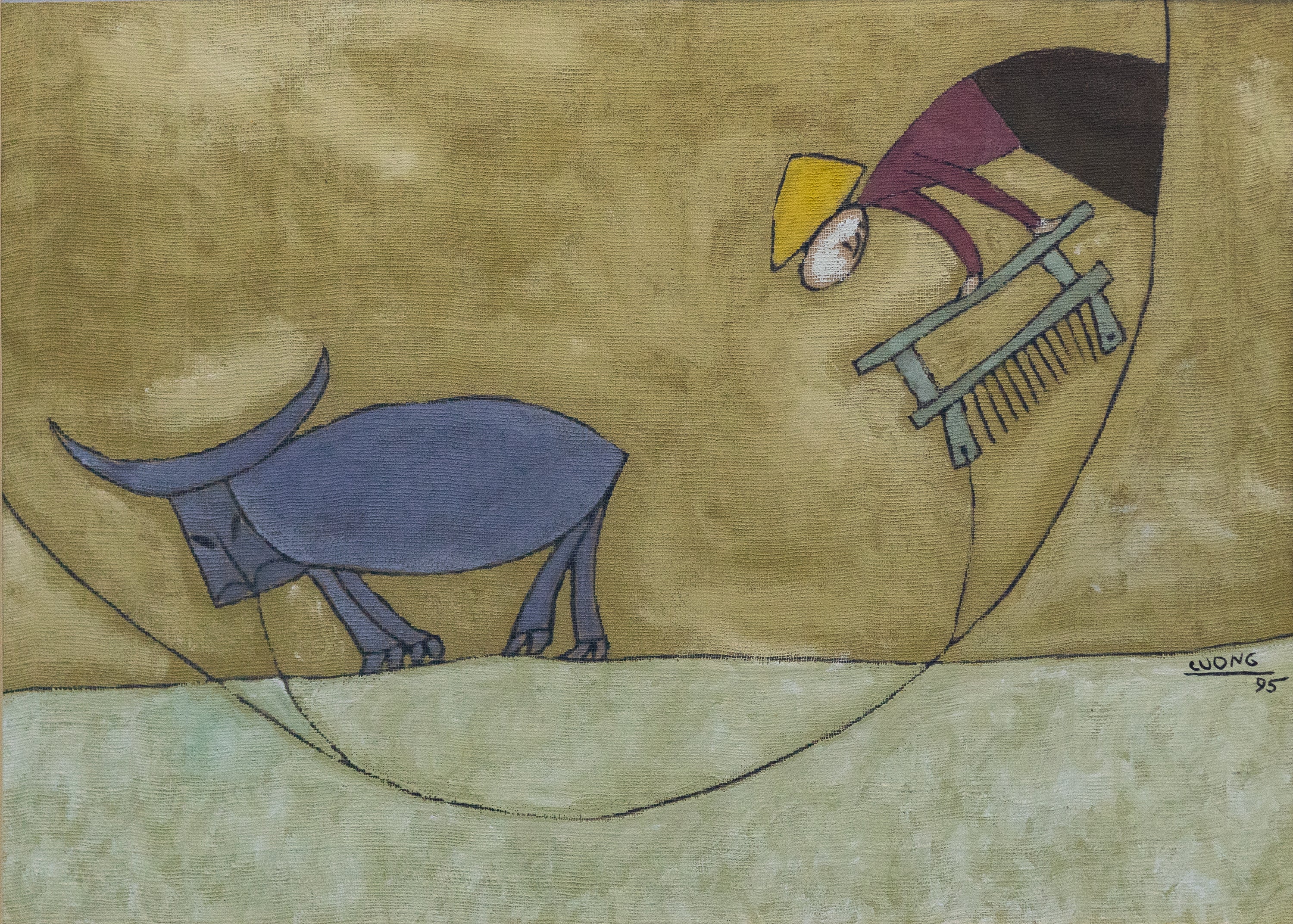 Le Thiet Cuong, Untitled (Ploughing Man), 1995