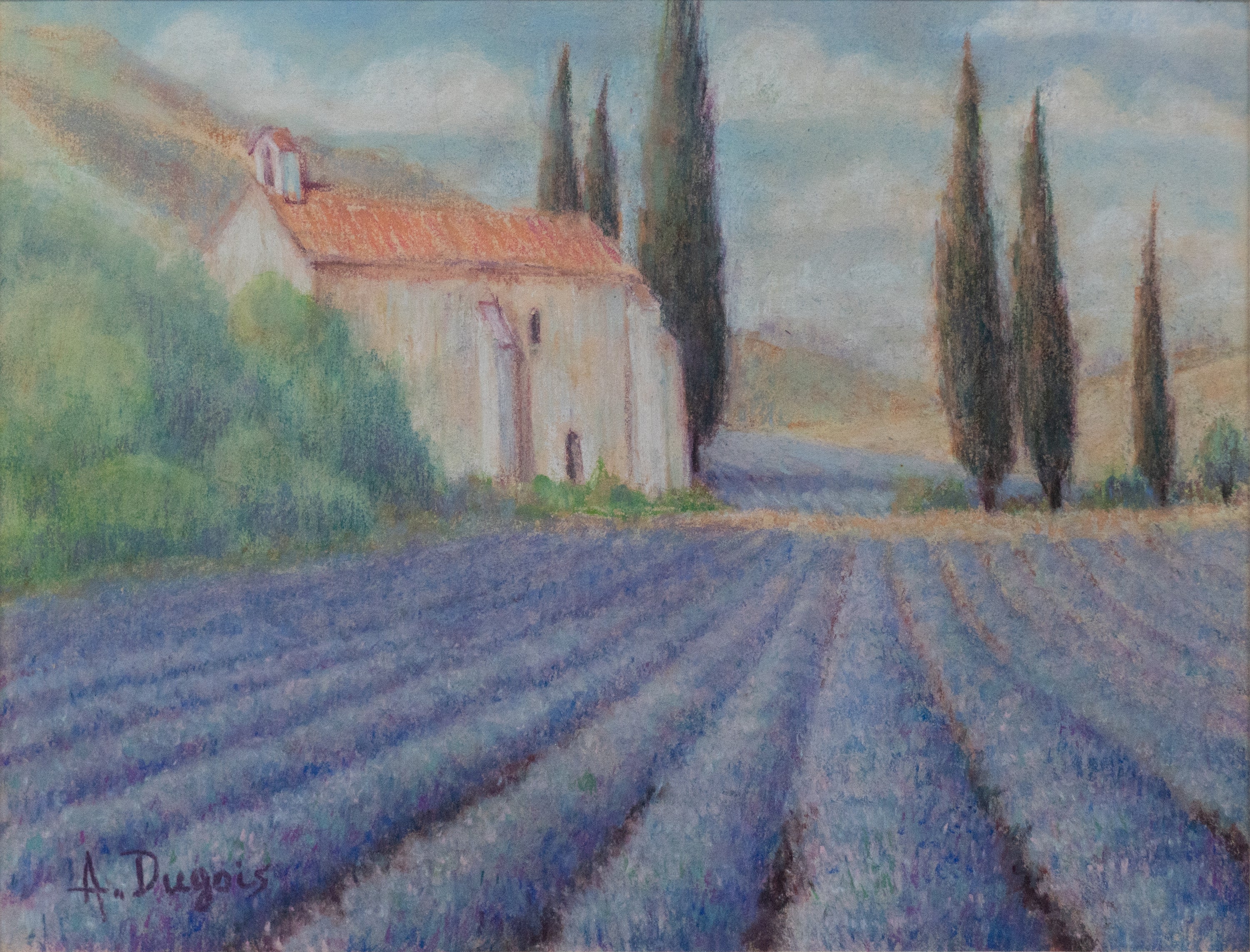 A. Dugois, La Chapelle aux Lavendes (Chapel in a Lavender Field), 1995