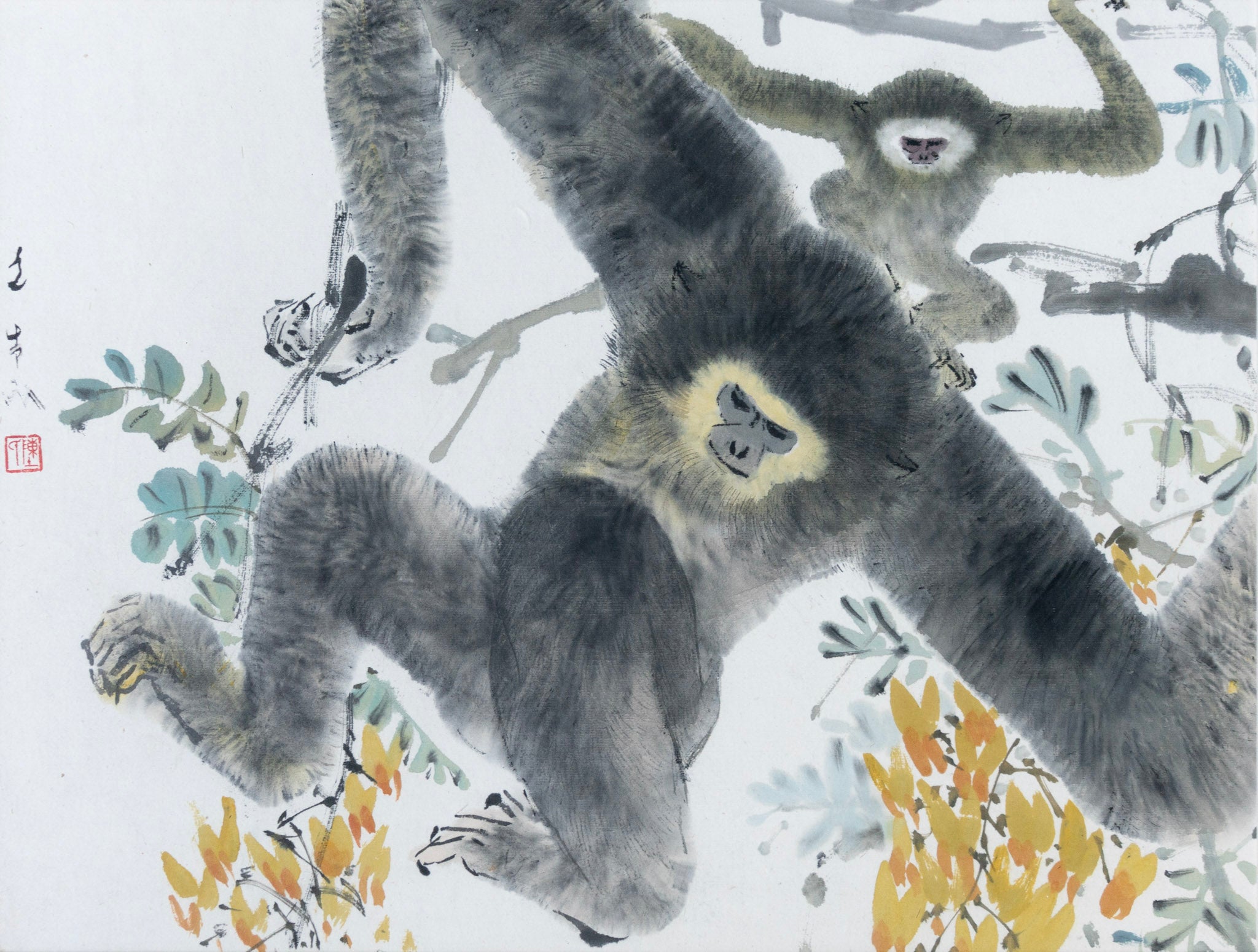 Chen Wen Hsi, A Pair of Gibbons, Undated